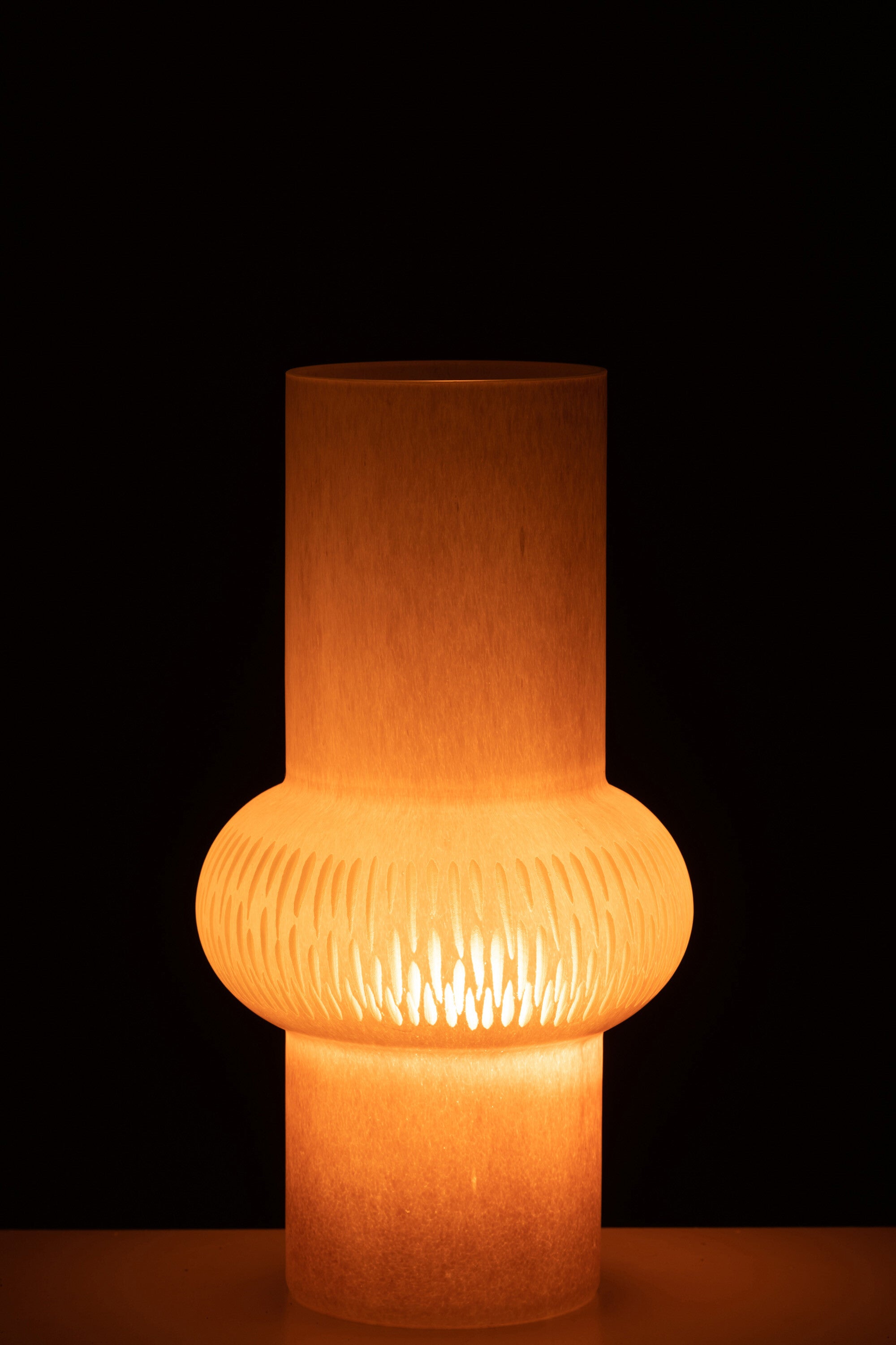 J-Line vaas Streep Bal - glas - lichtroze - small