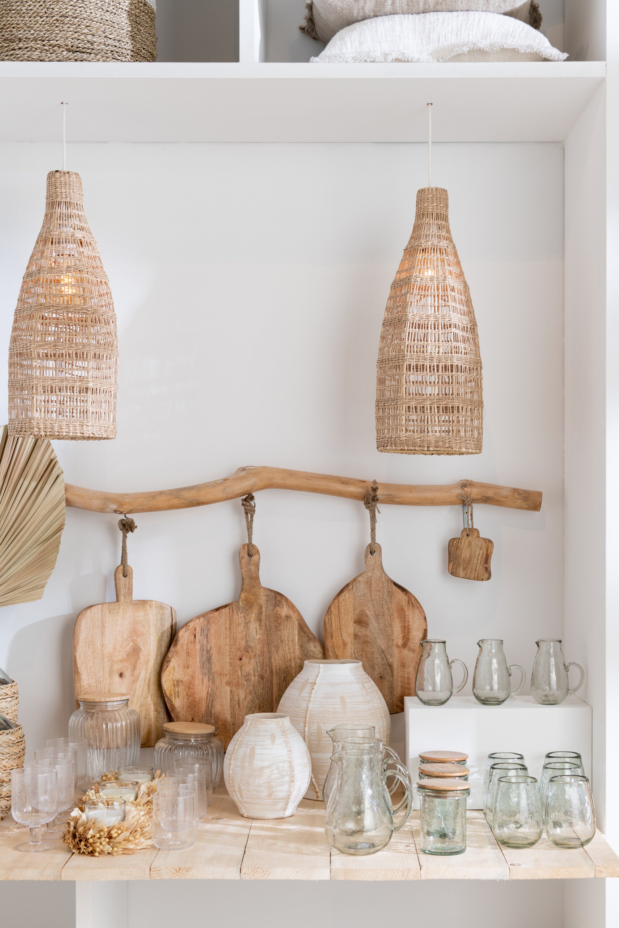 J-Line Organic Rond snijplank - hout - naturel - L