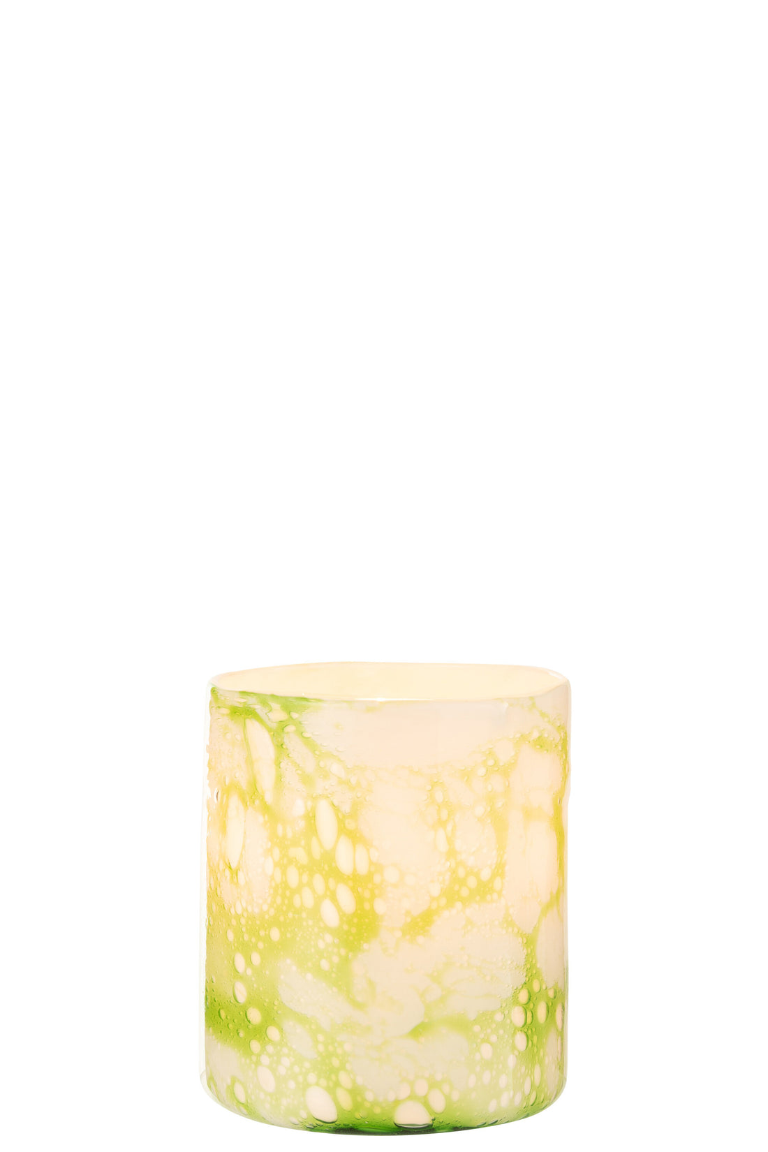 J-Line Vaas Marmer Glas Groen/Wit Medium - 18.00 cm hoog