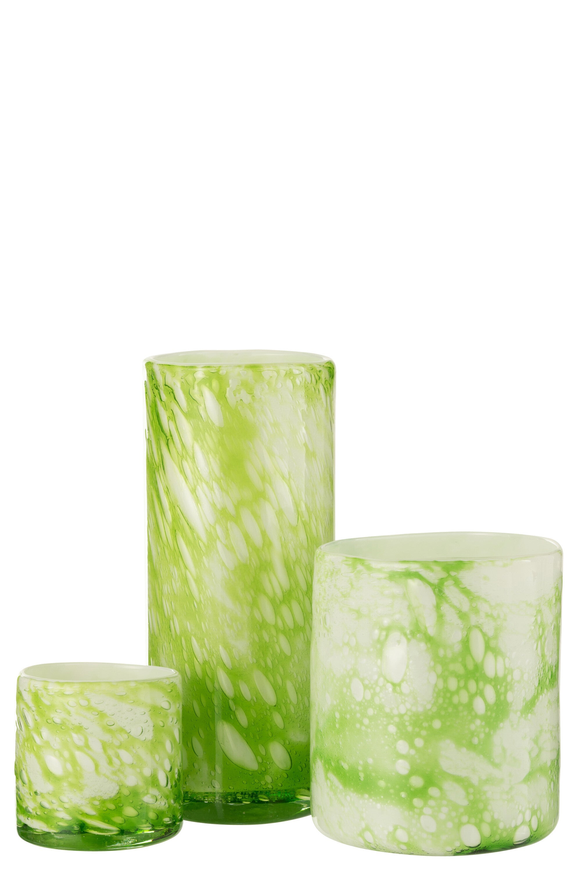J-Line vaas Marmer - glas - groen/wit - large