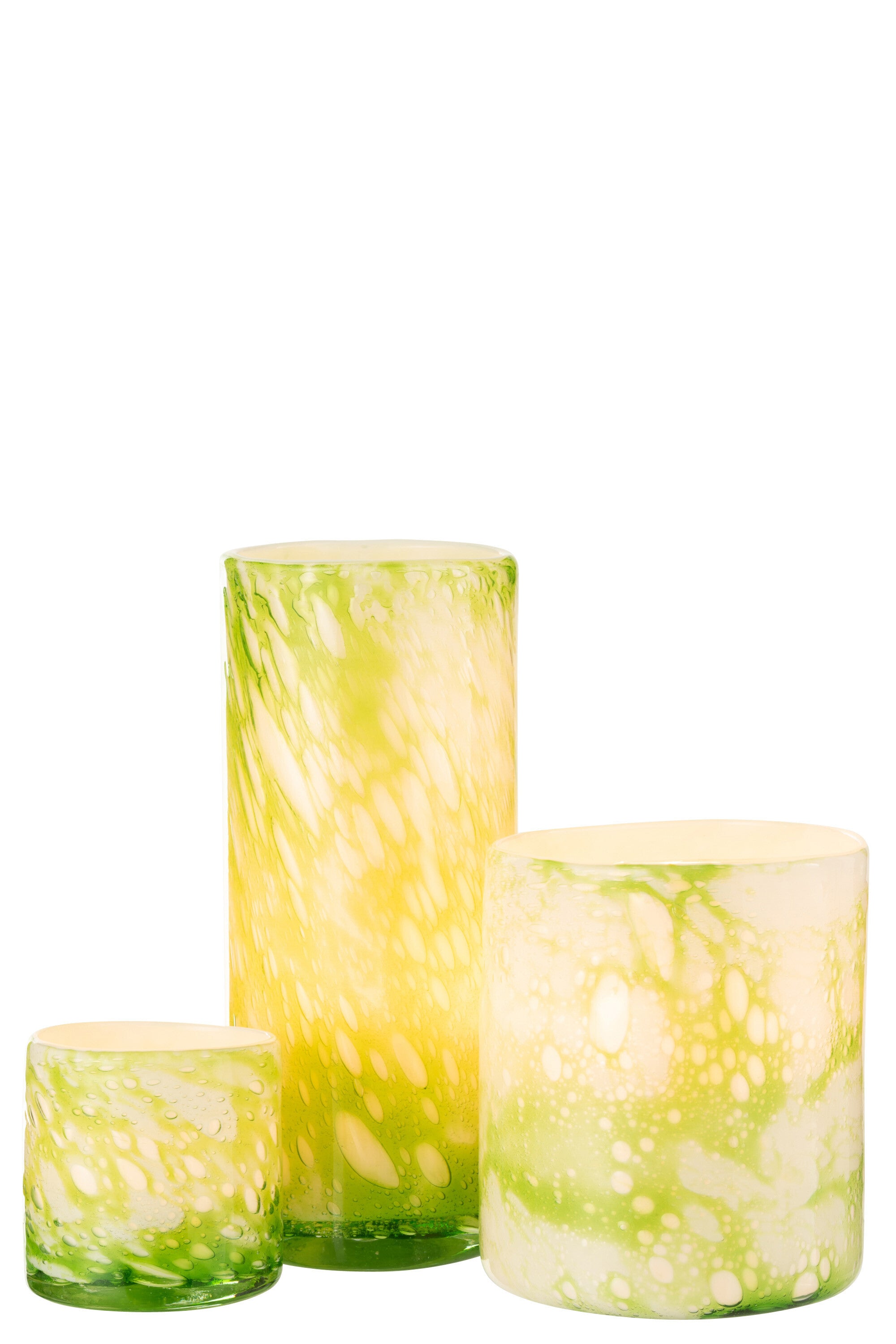 J-Line vaas Marmer - glas - groen/wit - large
