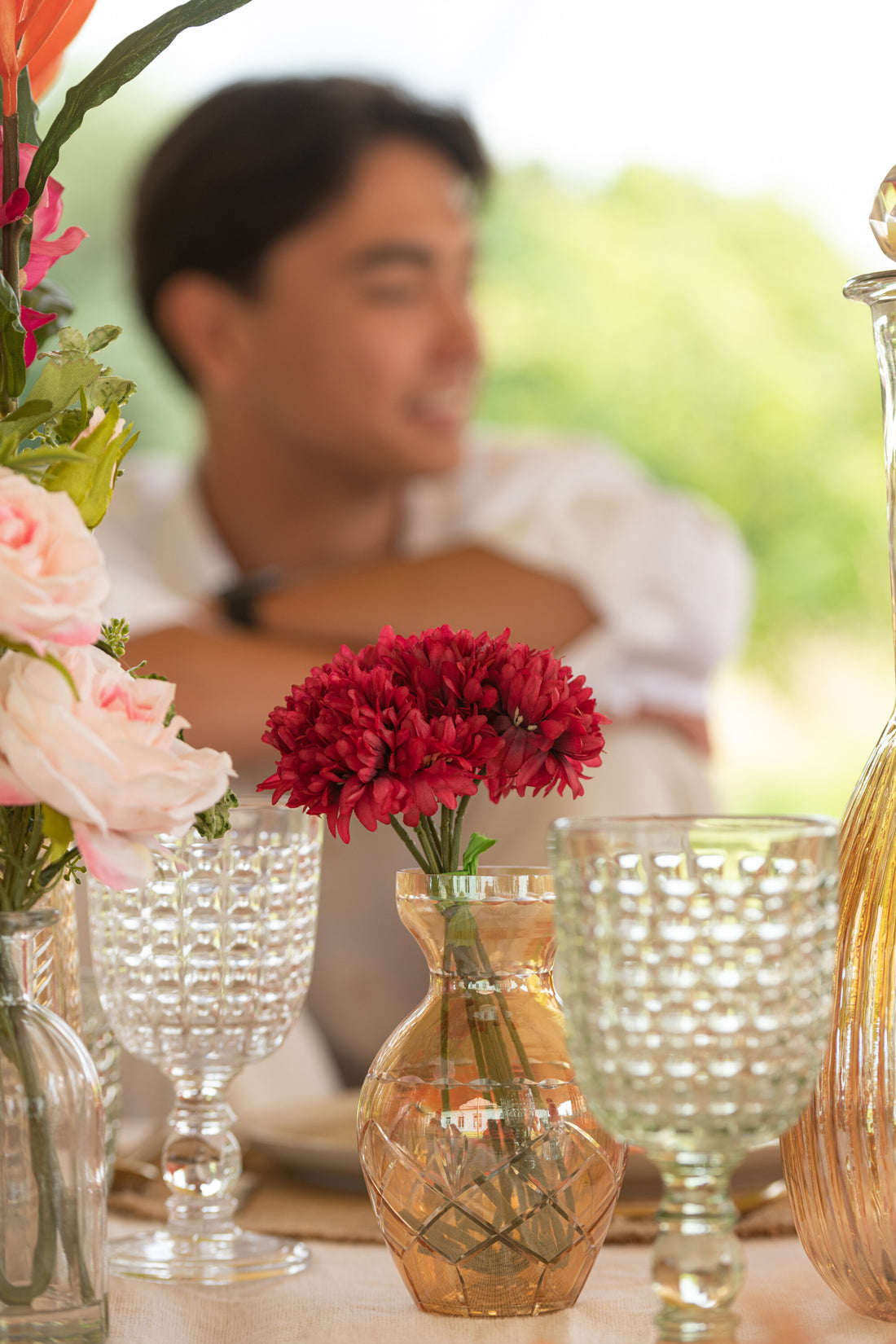 Vaas Geruit Glas Mix Assortiment Van 3