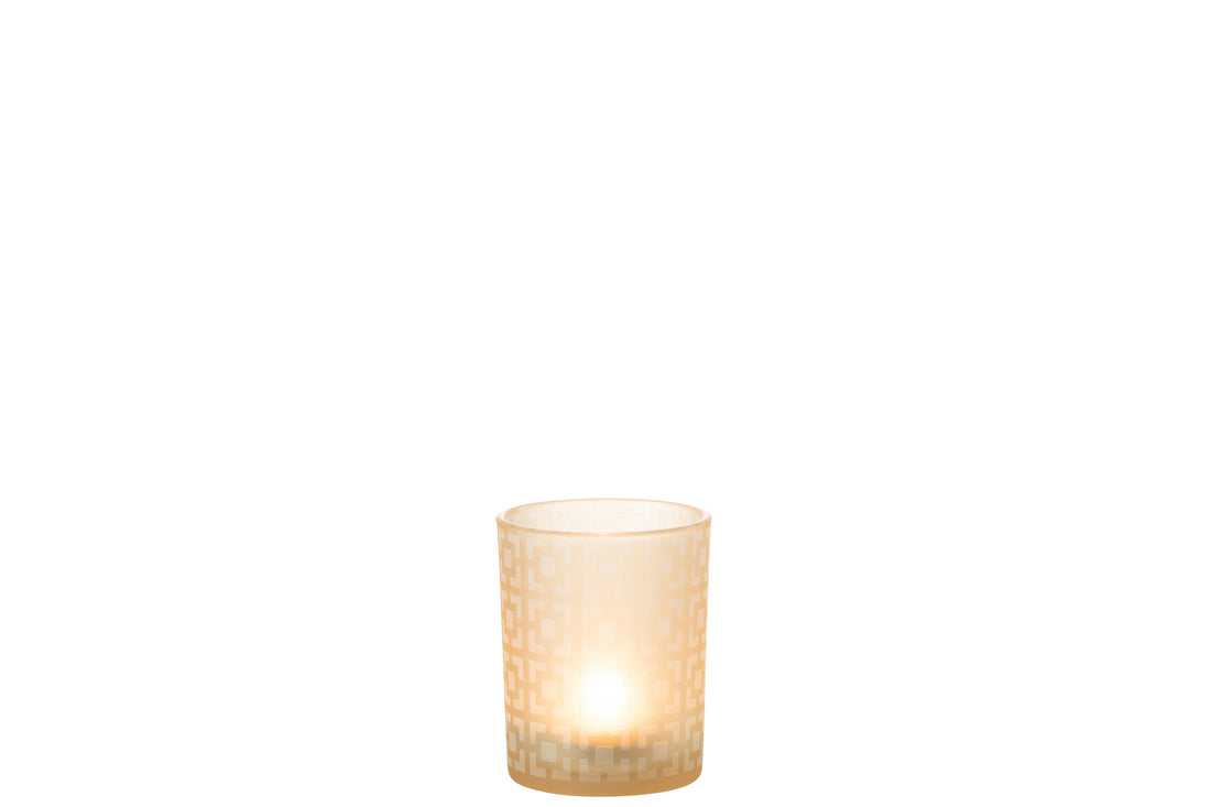 Orkaan Vierkanten Glas Beige Medium