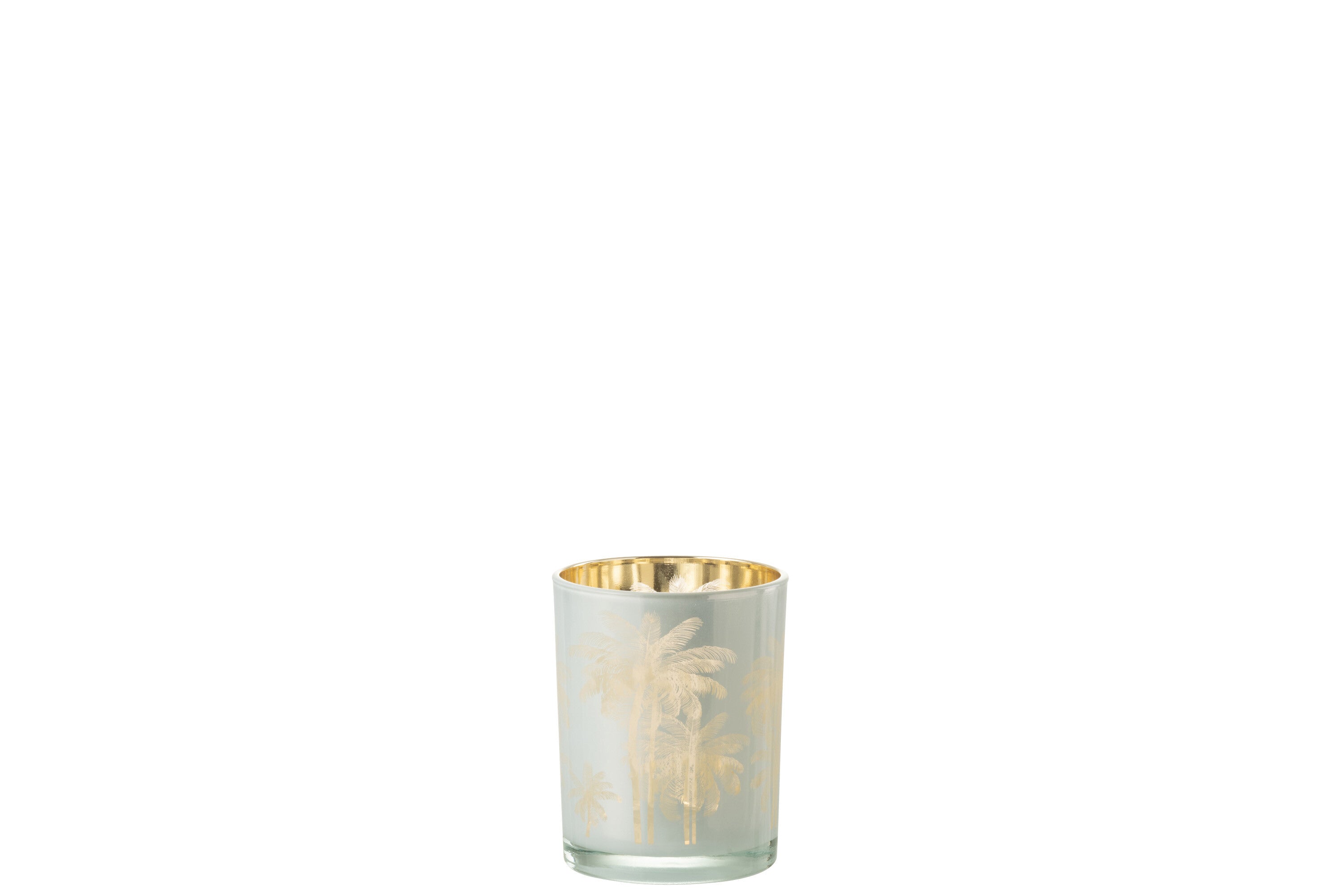 Orkaan Palm Bomen Glas Blauw/Goud Medium