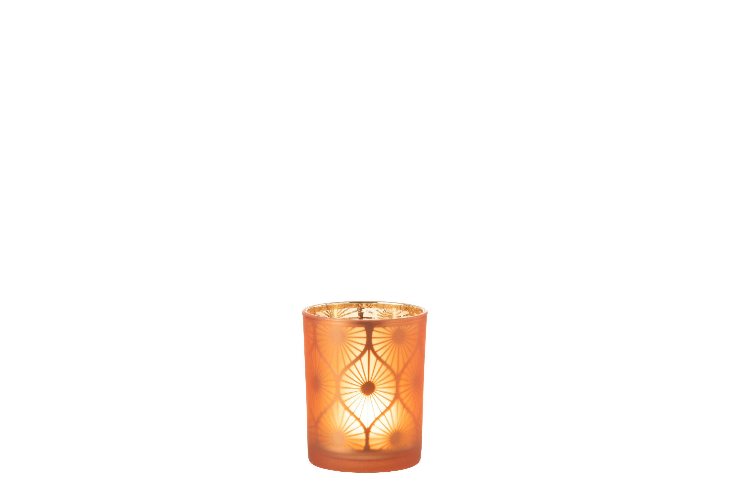 Orkaan Rhomb Bloemen Glas Oranje Medium