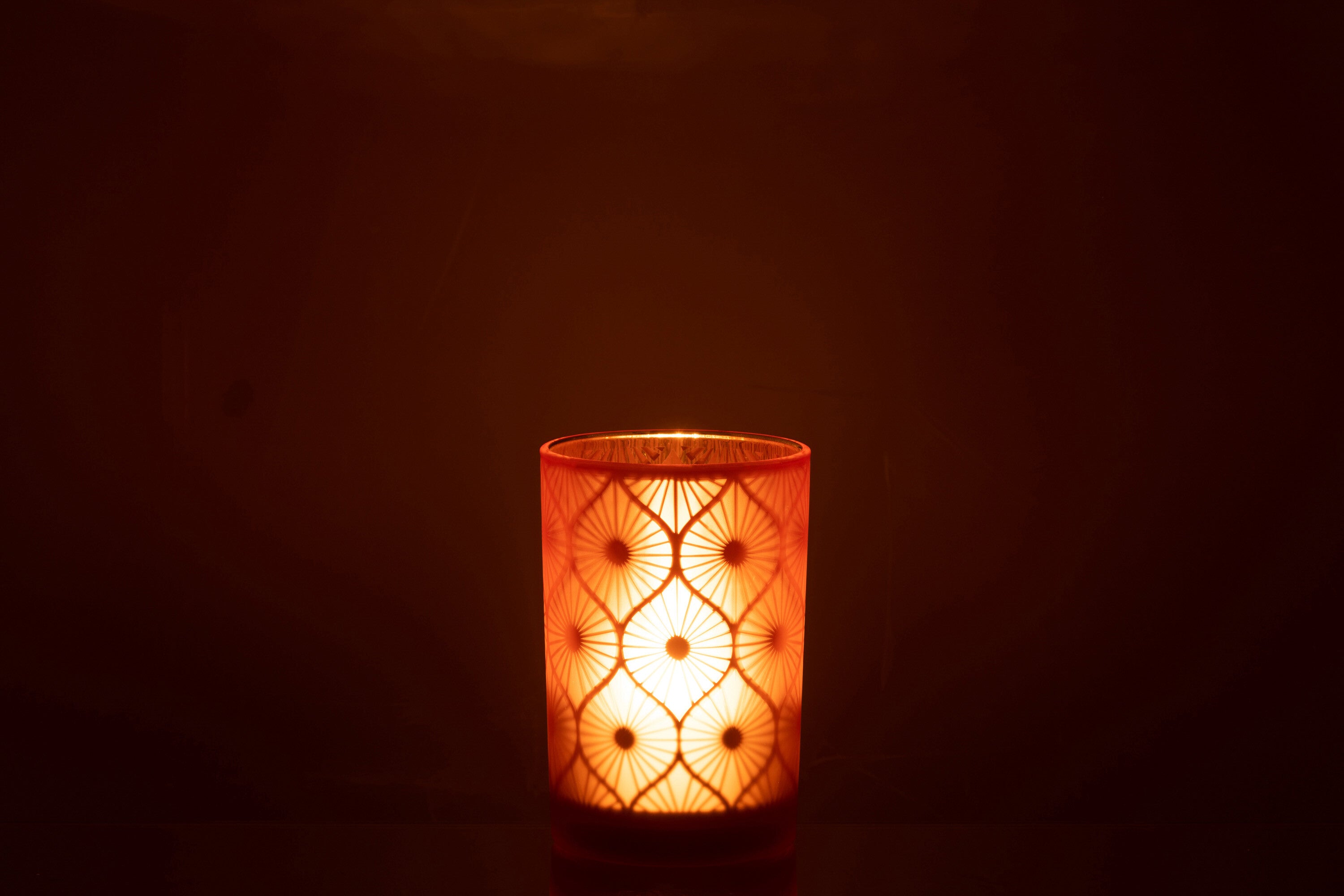 Orkaan Rhomb Bloemen Glas Oranje Groot