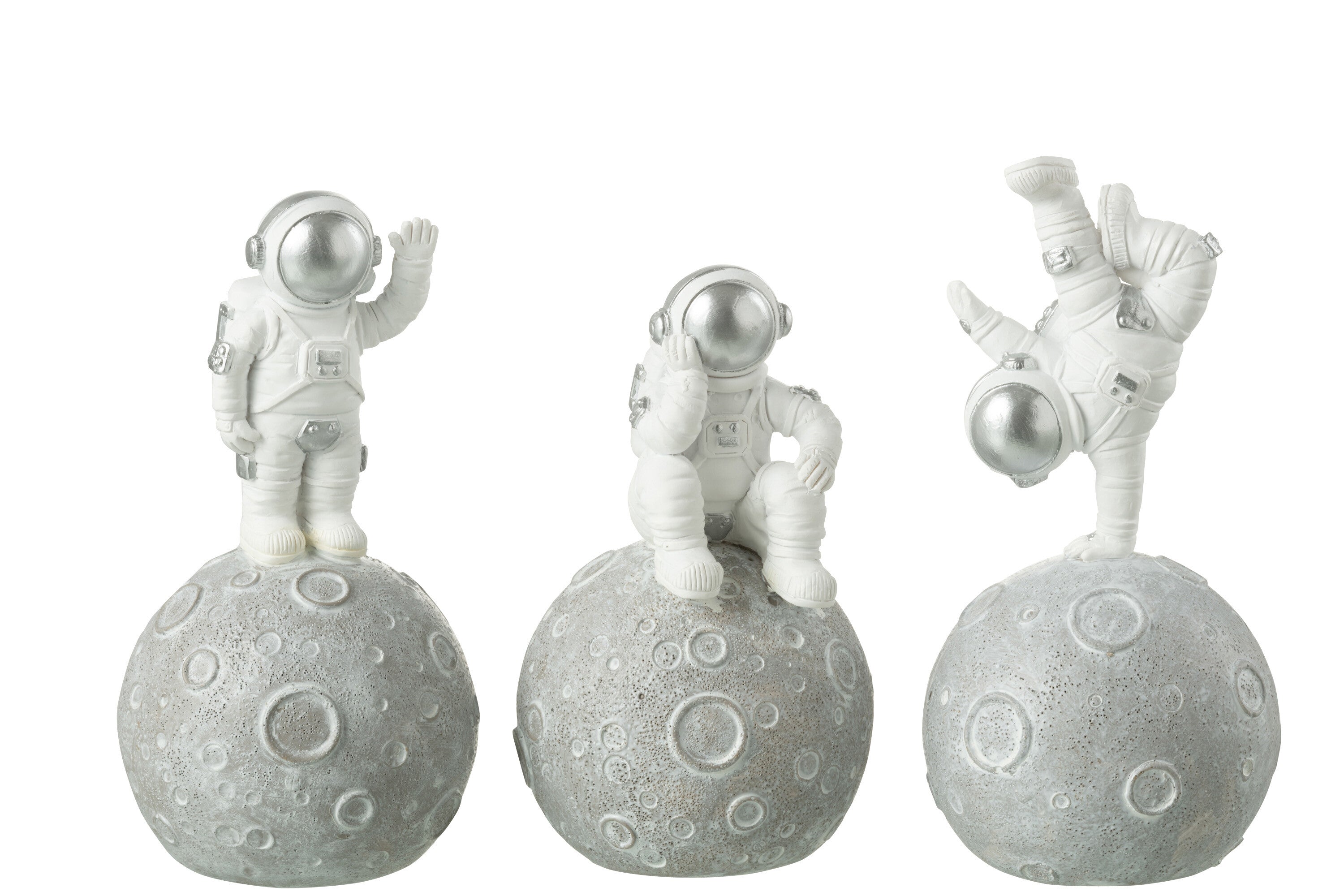 Geldkist Astronauten Op Maan Poly Wit/Zilver Assortiment Van 3