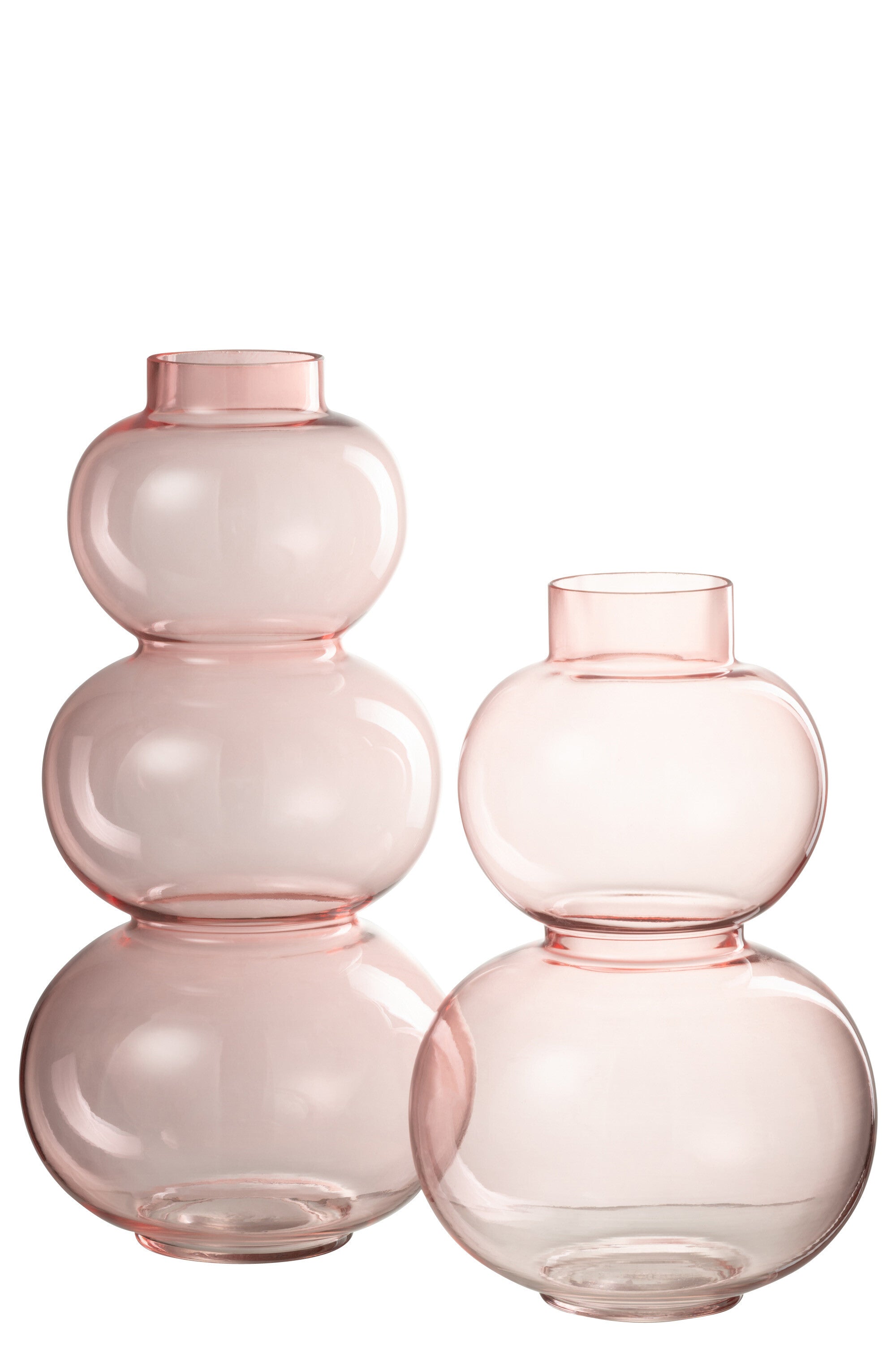 J-Line vaas Bol - glas - roze - large - 36.00 cm hoog