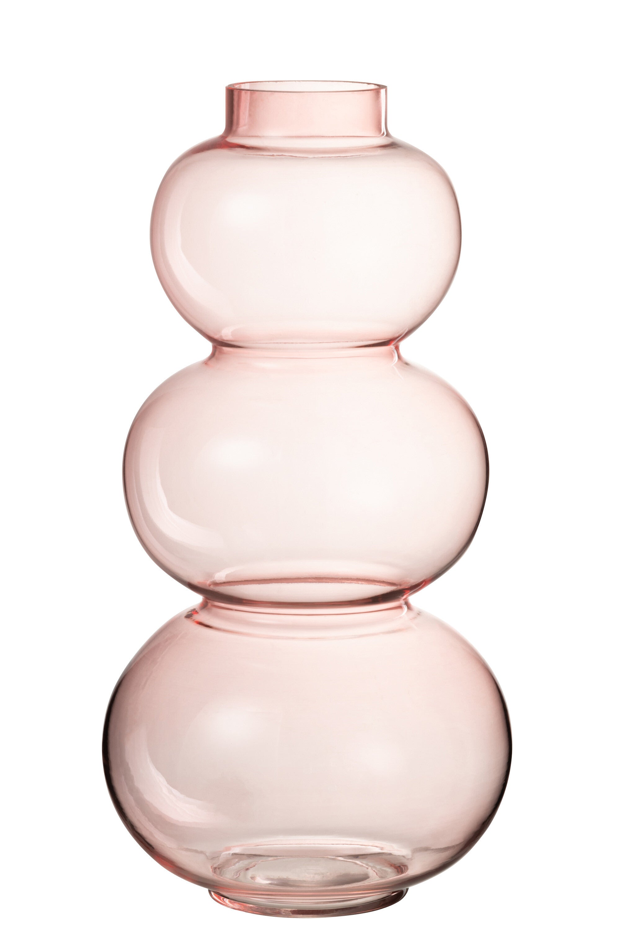 J-Line vaas Bol - glas - roze - large - 36.00 cm hoog
