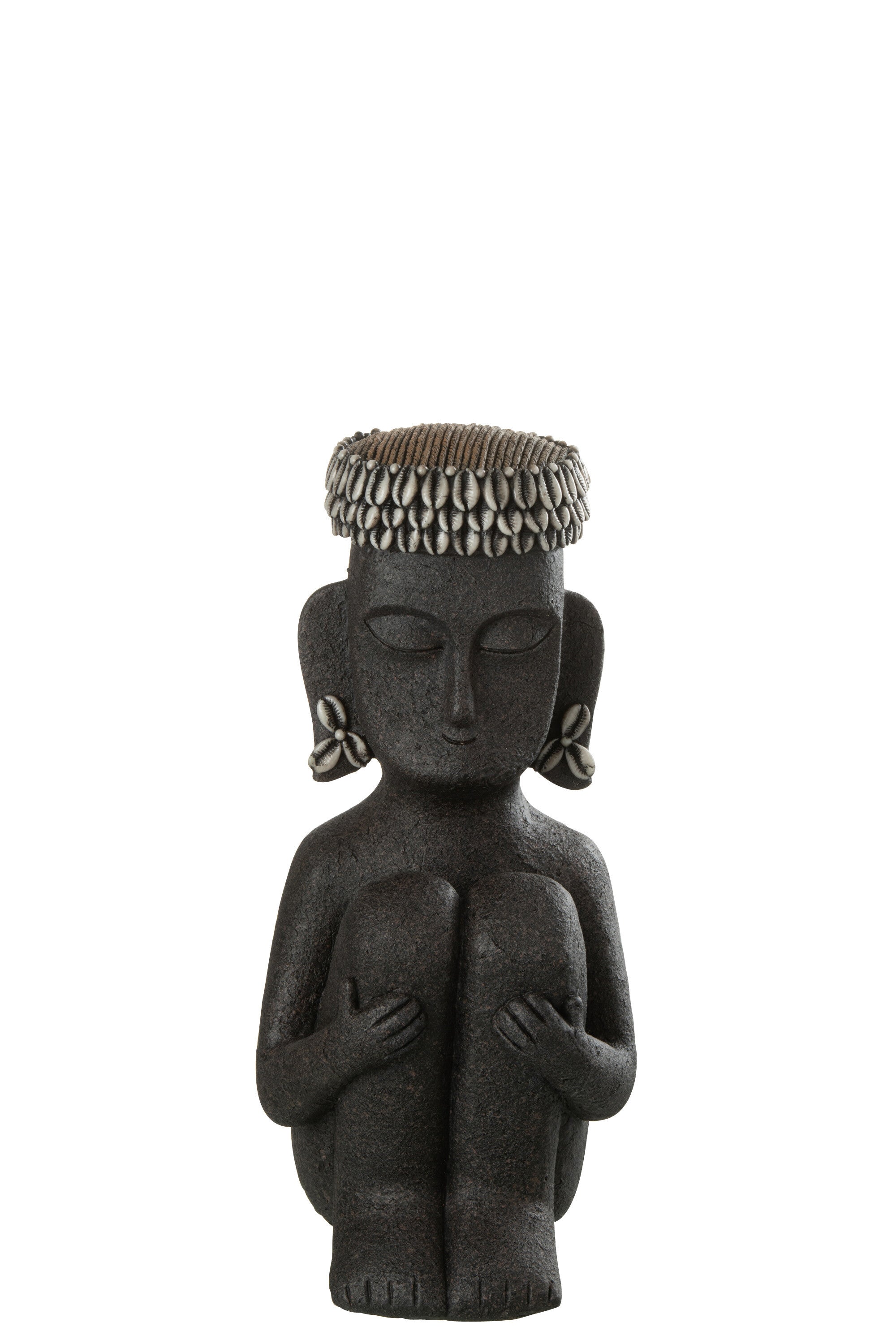 J-Line figuur Standbeeld Etnisch - steen/resine - zwart - small