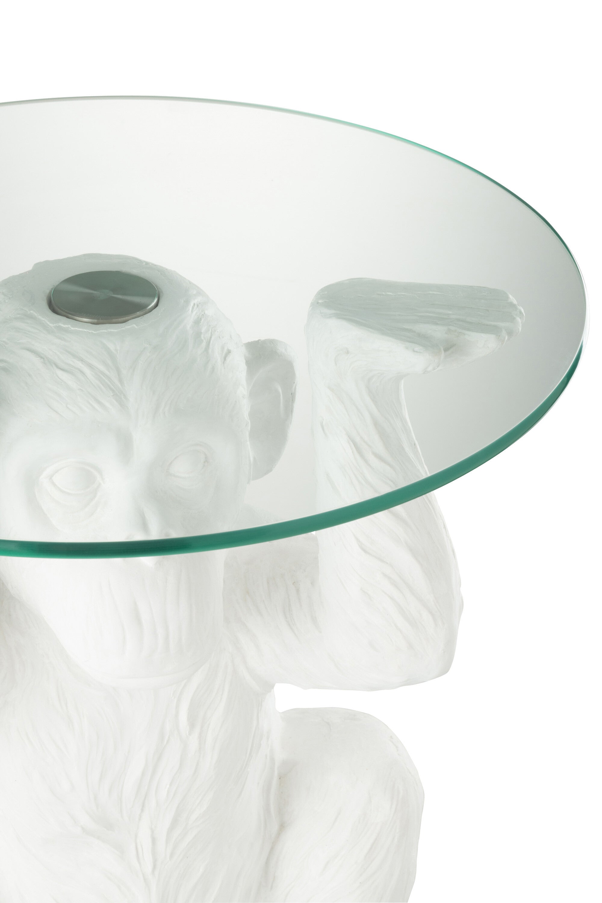 J-Line Tafel Aap Resine/Glas Wit
