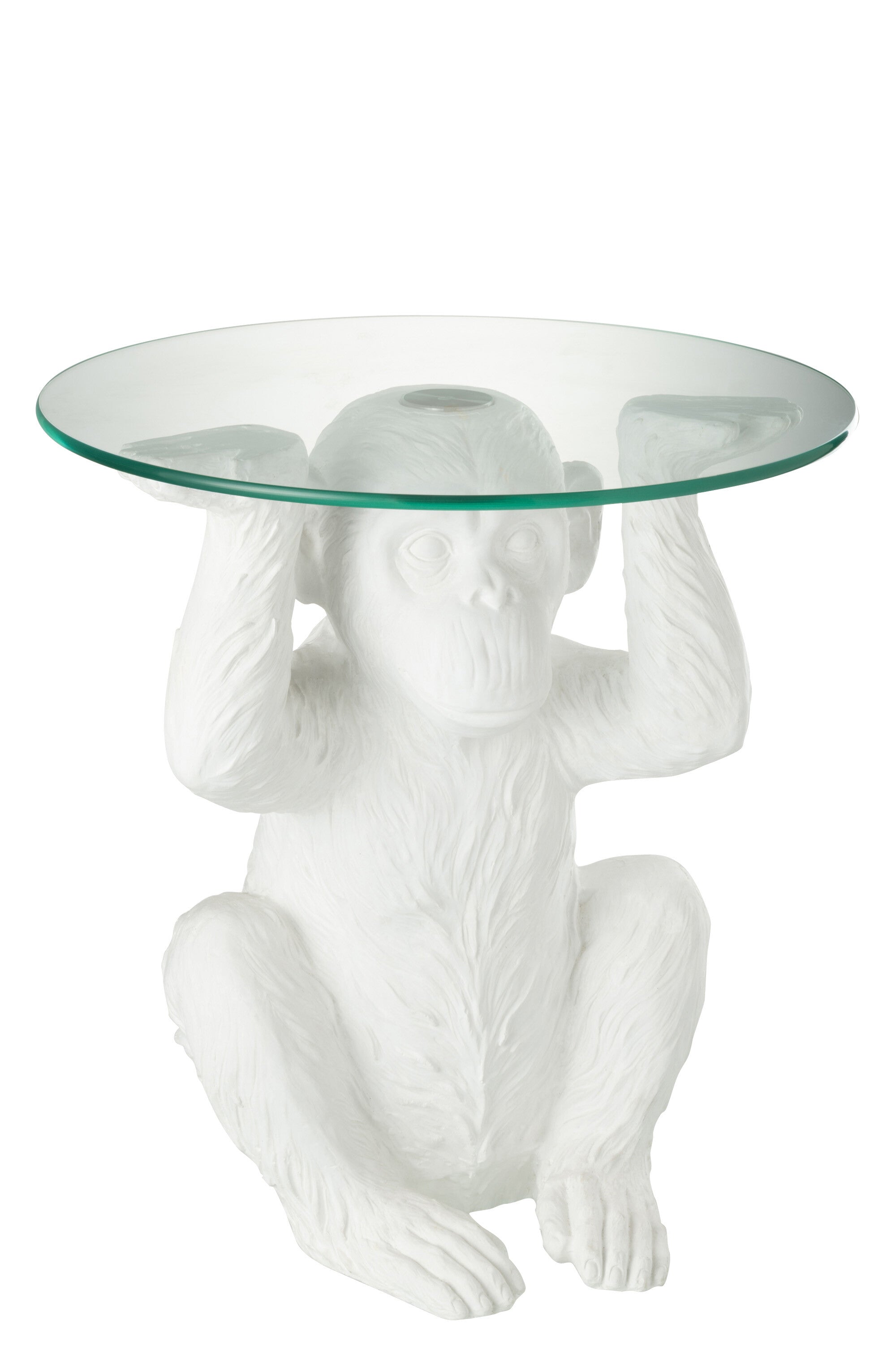 J-Line Tafel Aap Resine/Glas Wit