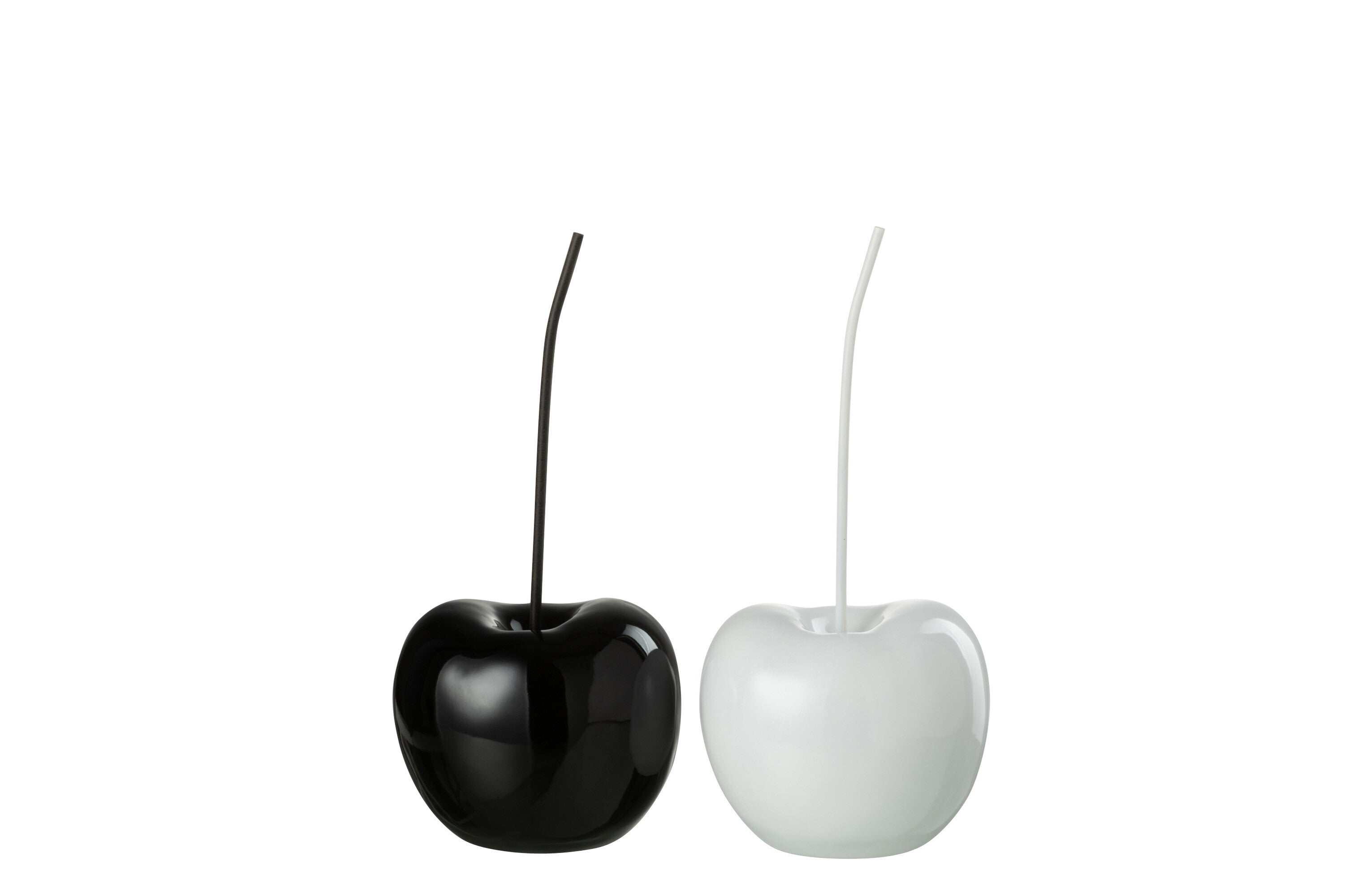 Kersenhars Glanzend Wit/Zwart Kleine Assortiment Van 2