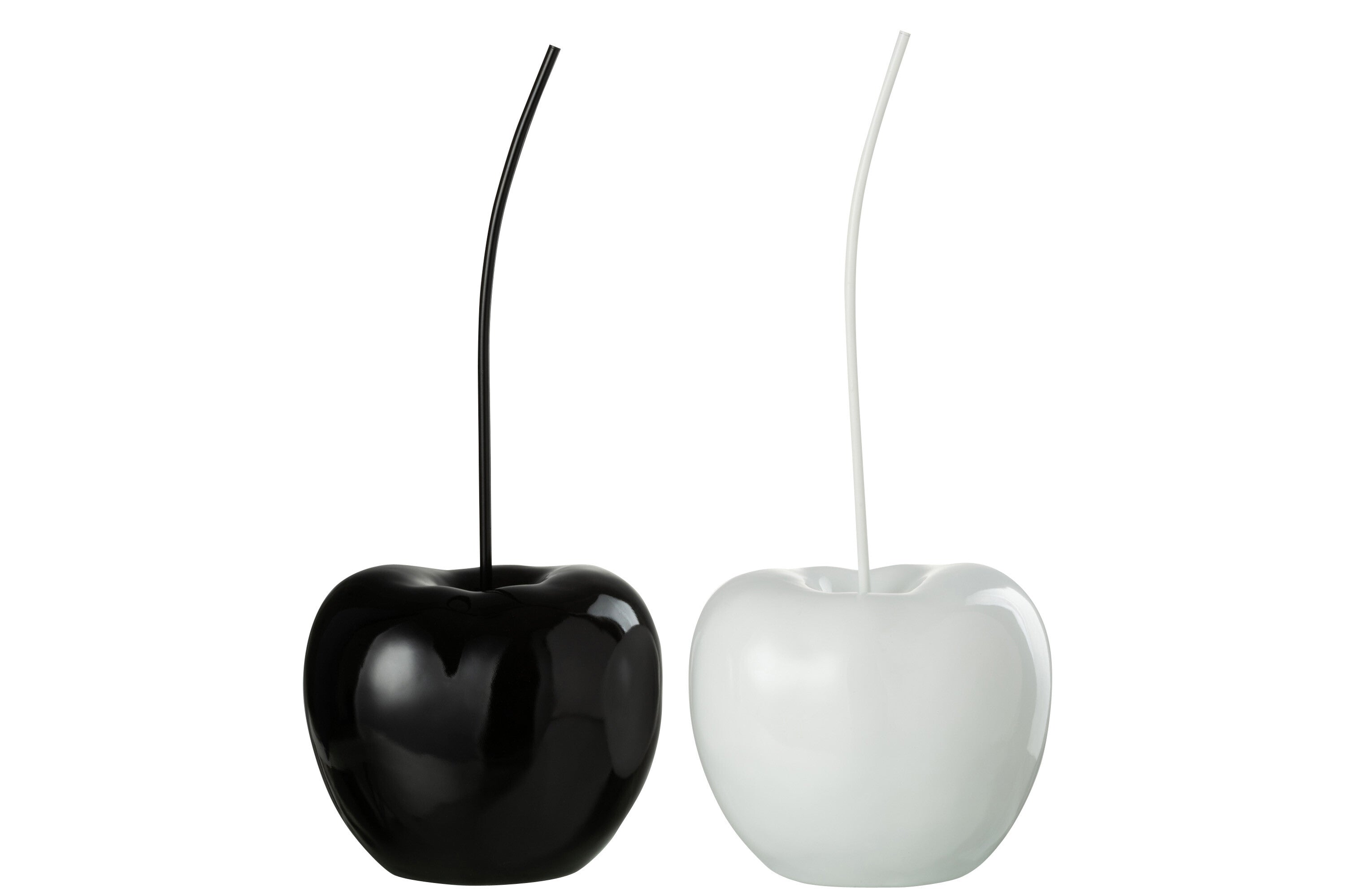 Kersenhars Glanzend Wit/Zwart Groot Assortiment Van 2