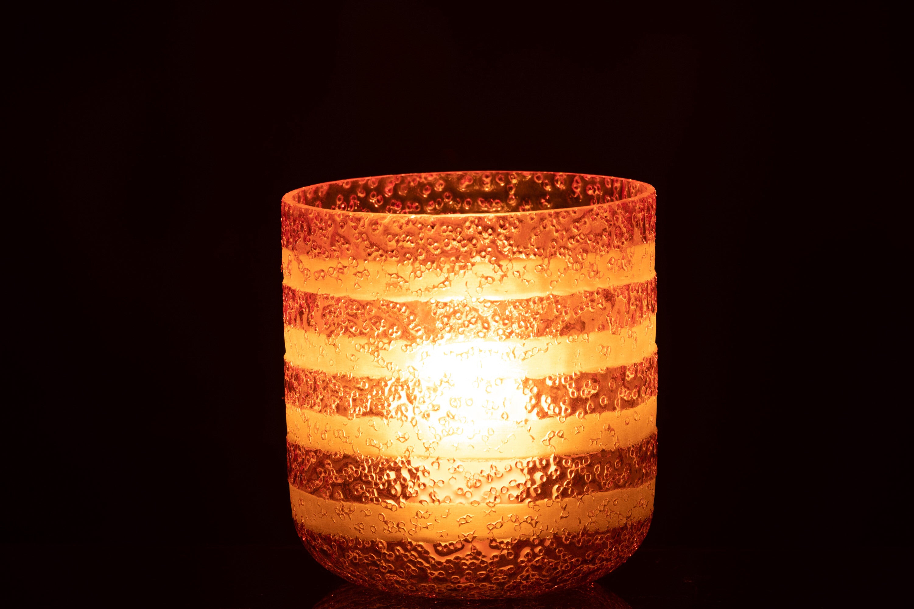 Orkaanstrepen Glas Rood/Wit Groot