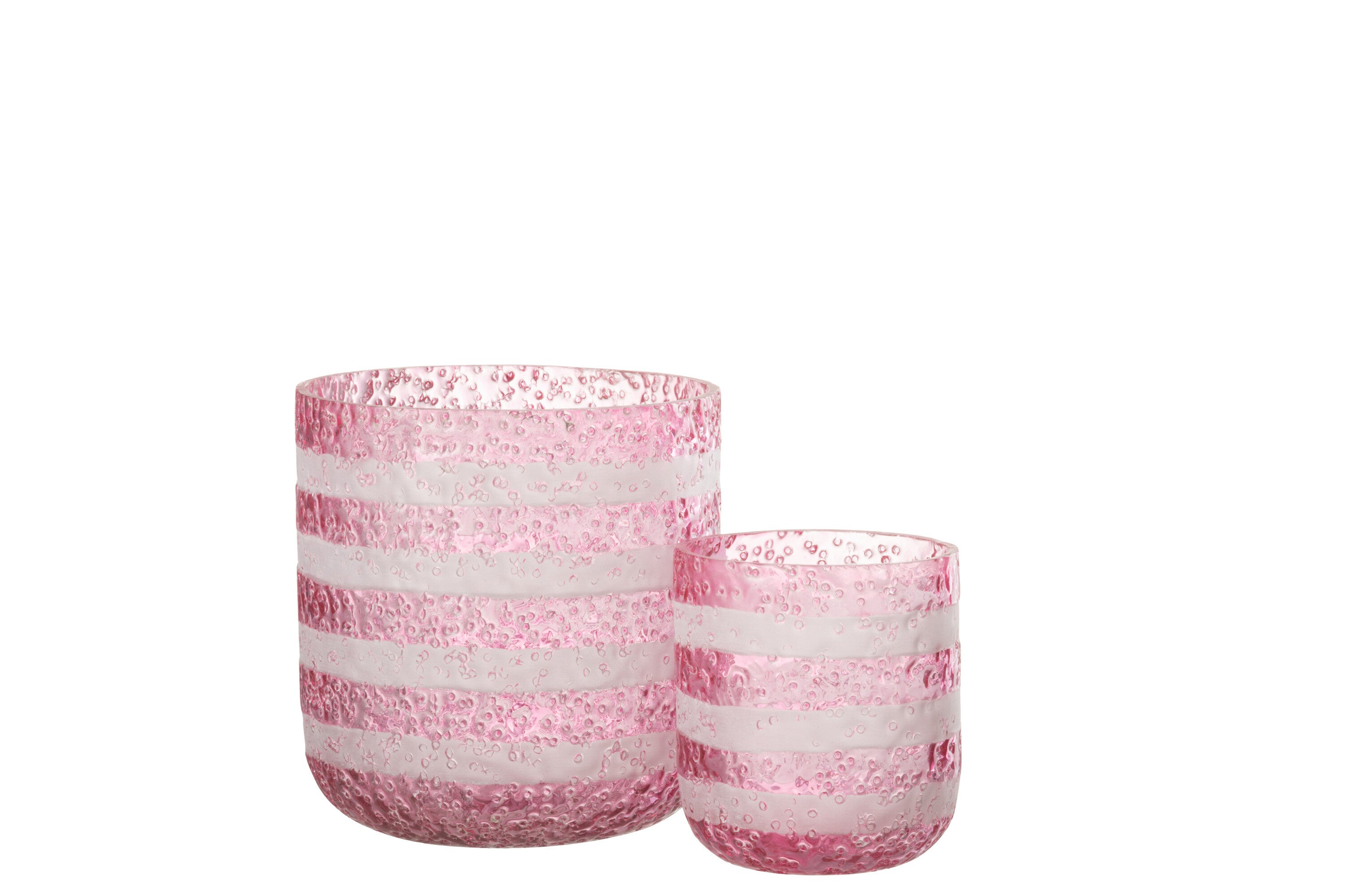 Orkaanstrepen Glas Rood/Wit Groot