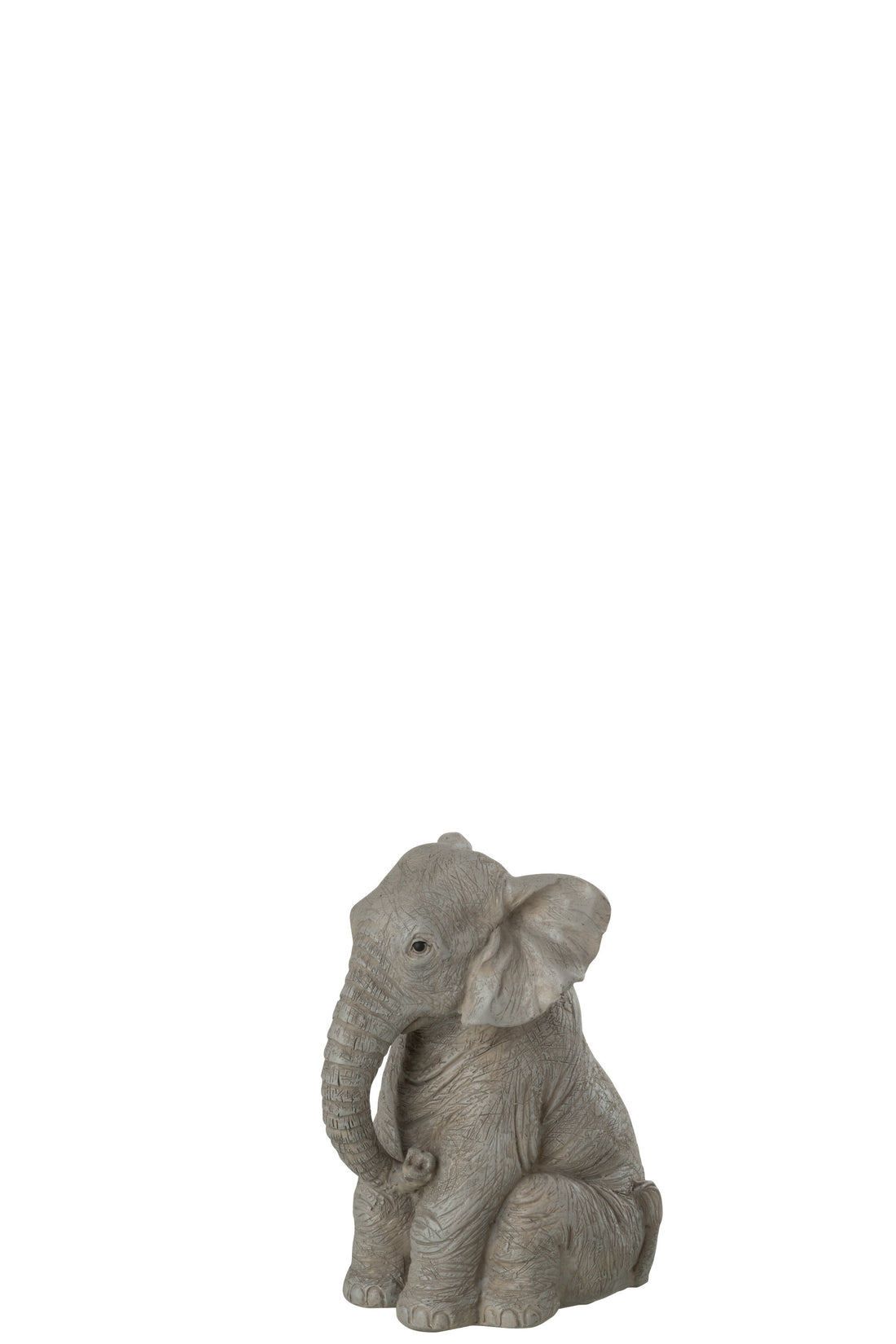 J-Line Olifant Zittend Poly Grijs Small