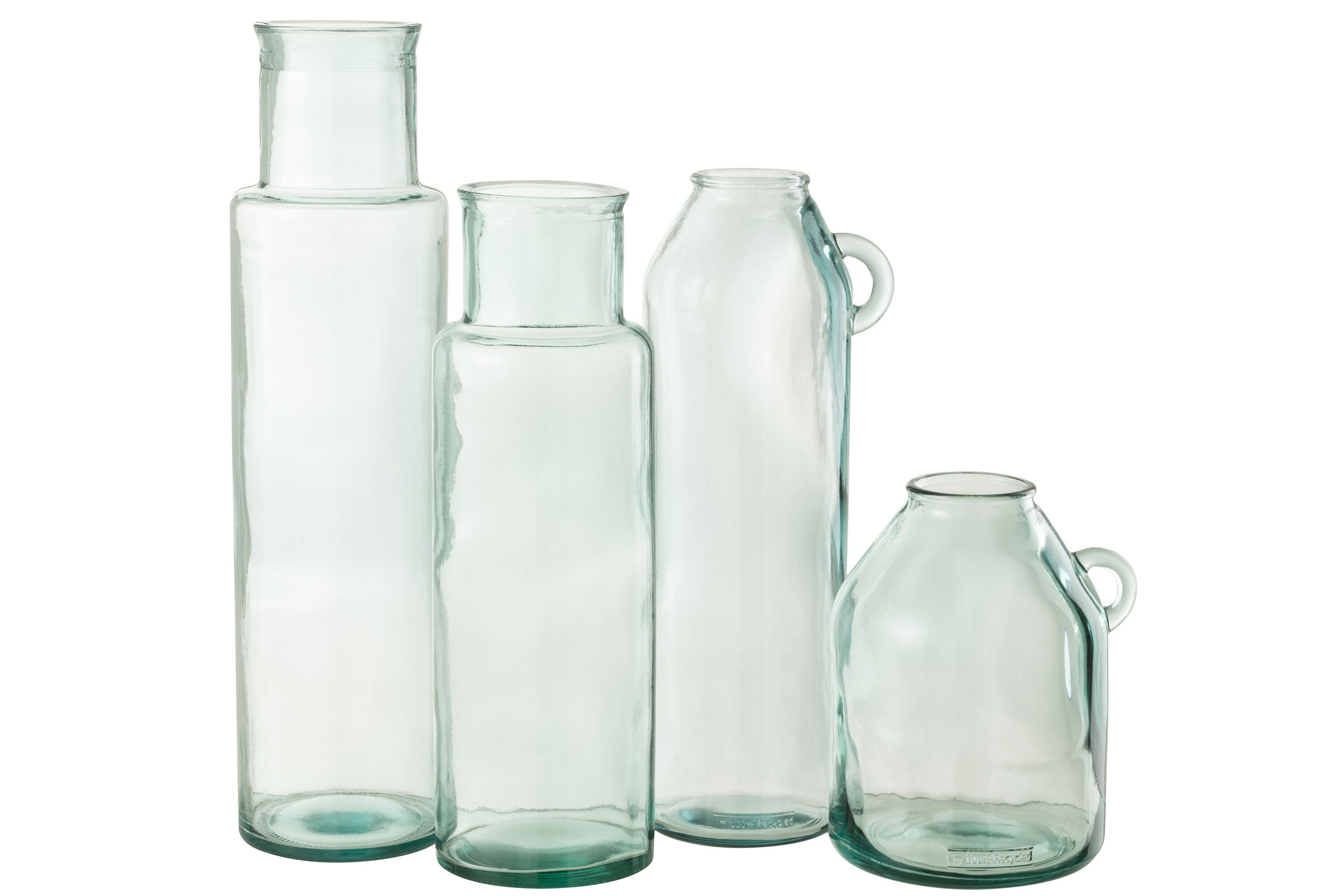 J-Line Vaas Cilinder Gerecycleerd Glas Large - 55.00 cm hoog