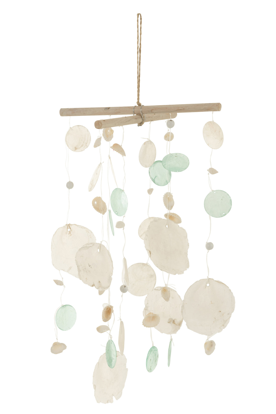 J-Line droomvanger Placuna Placenta schelp - steen - blauw/wit