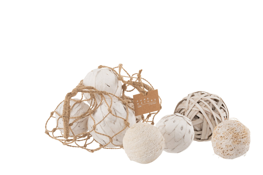 Zak Ballen Gedroogde Planten Wit