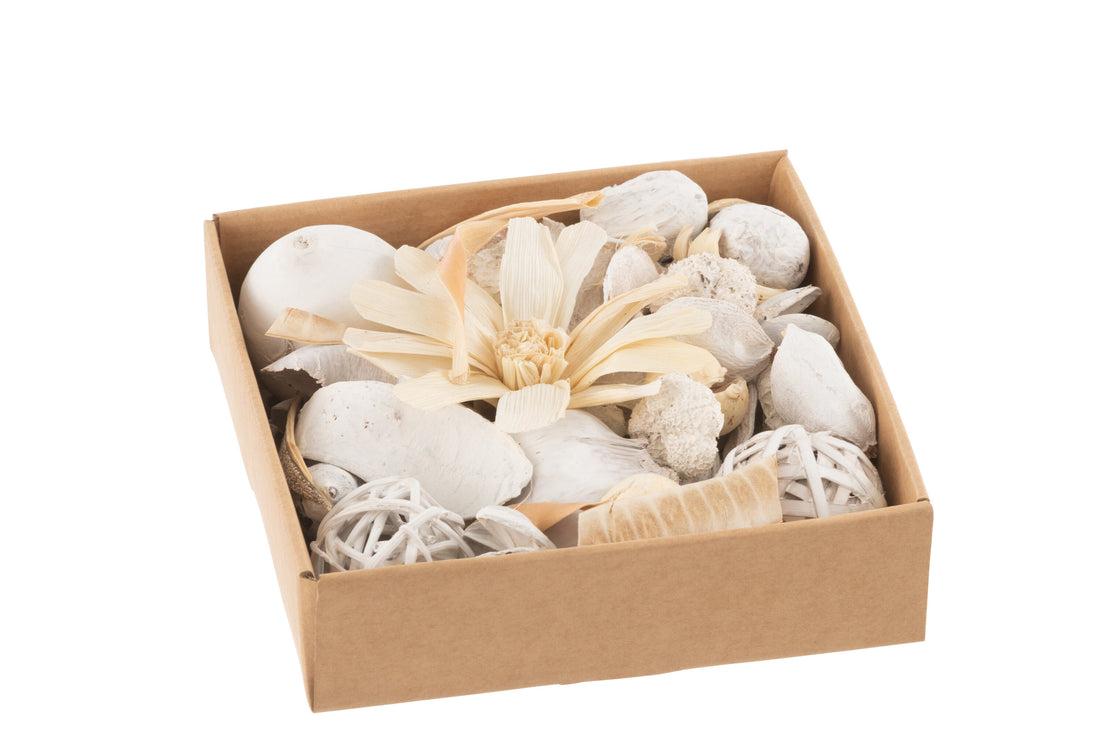 J-Line Potpourri Bloemen/Noten Wit