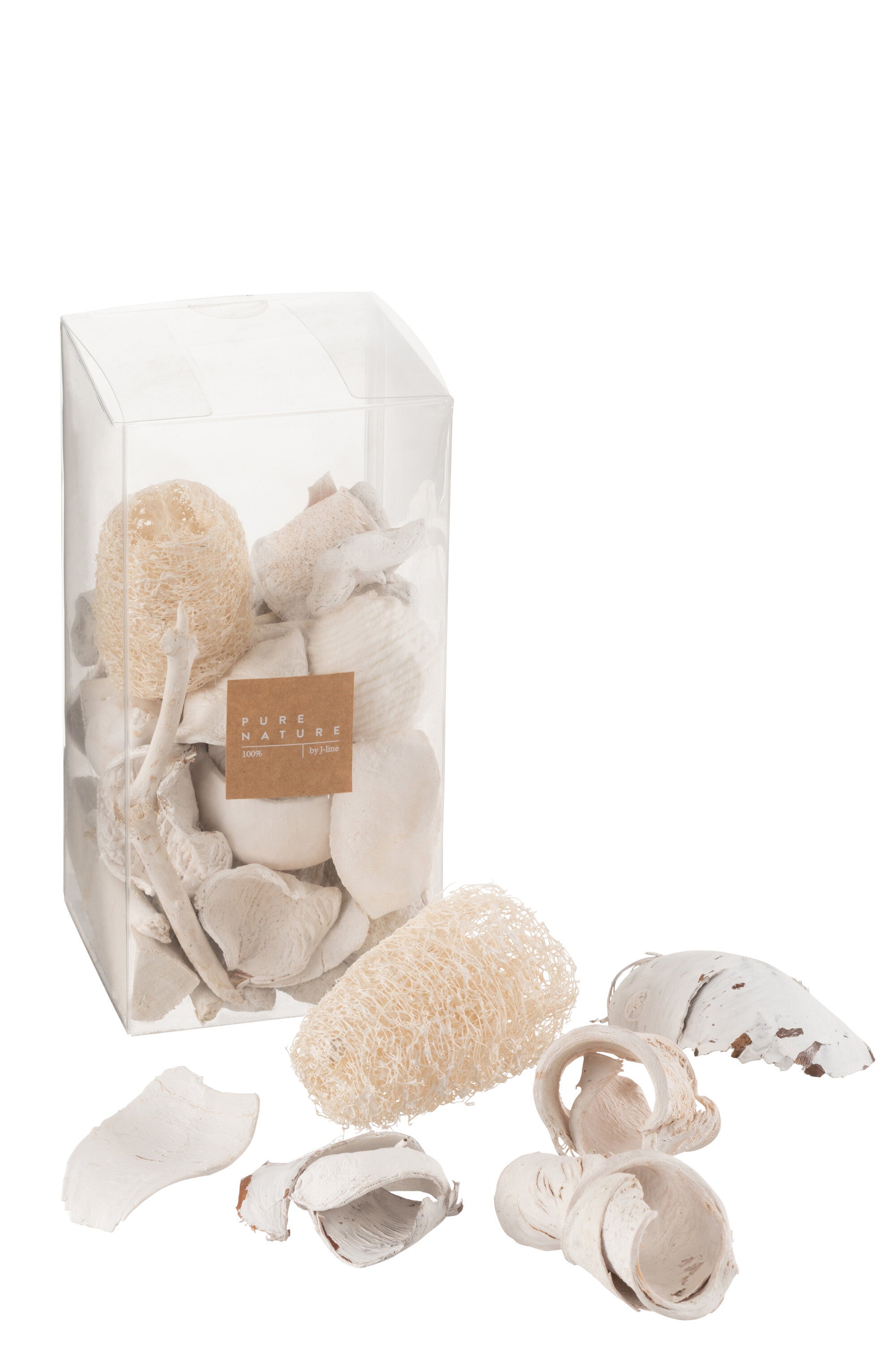 J-Line doos Gedroogde Noten - bamboe - wit