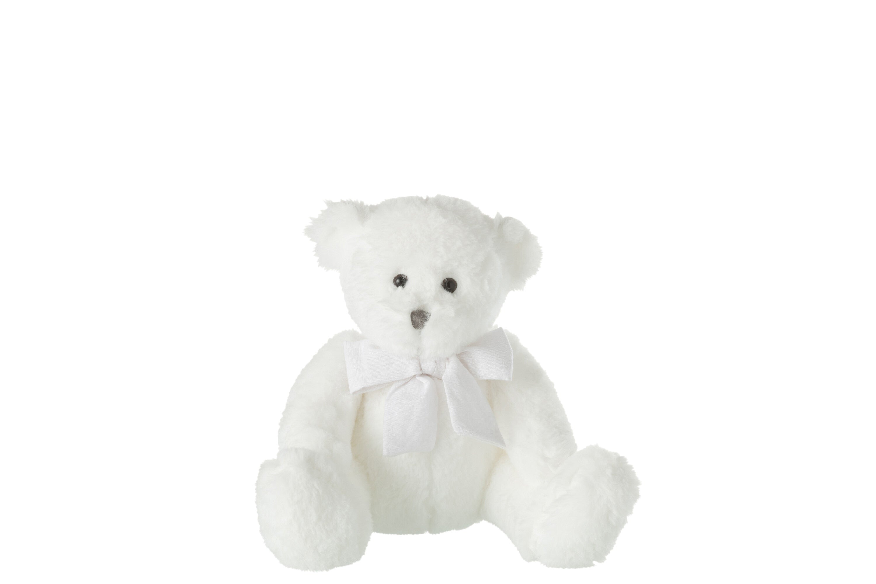 Beer Knuffel Met Strik Polyester Wit Klein