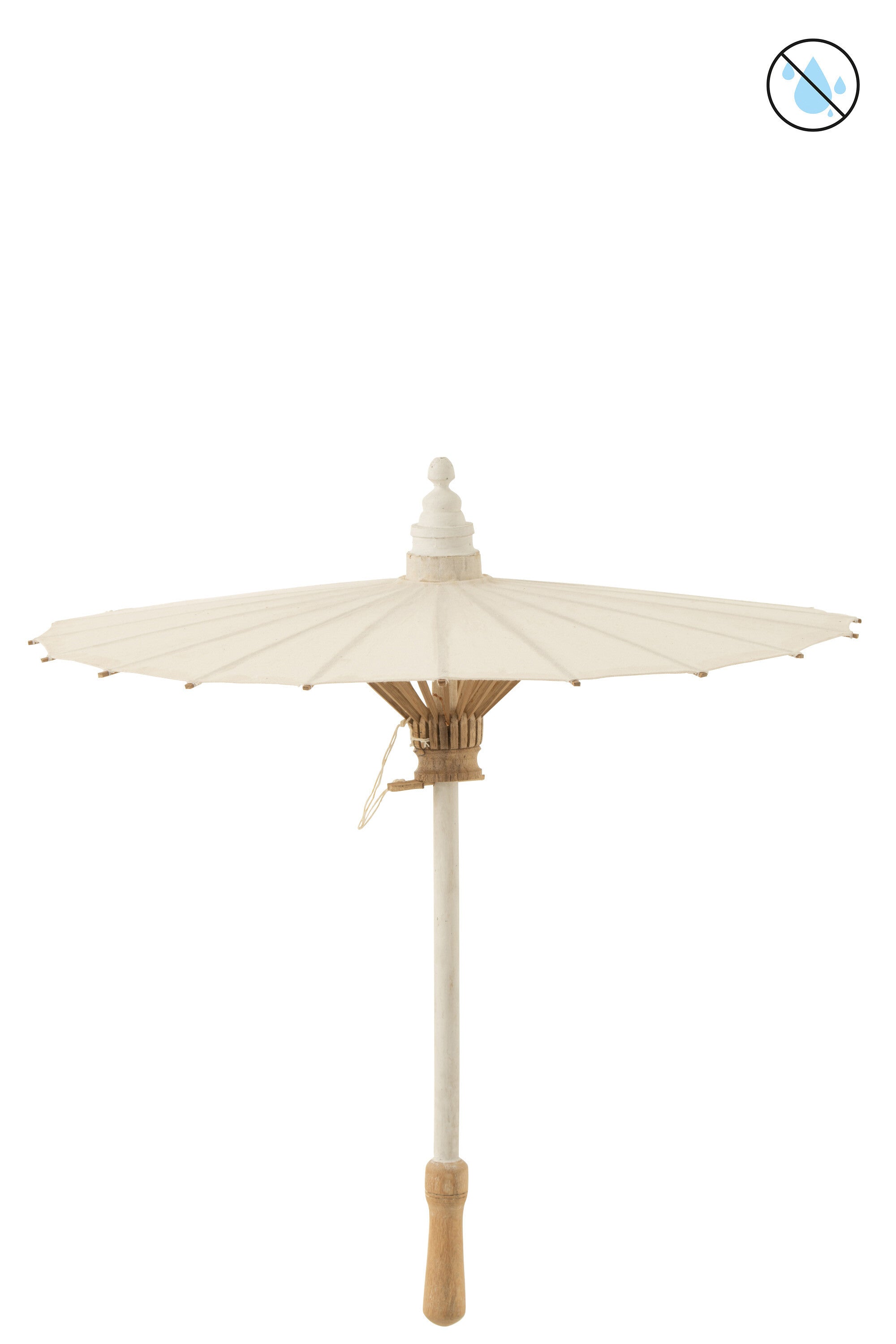 J-Line Parasol - katoen/hout - wit