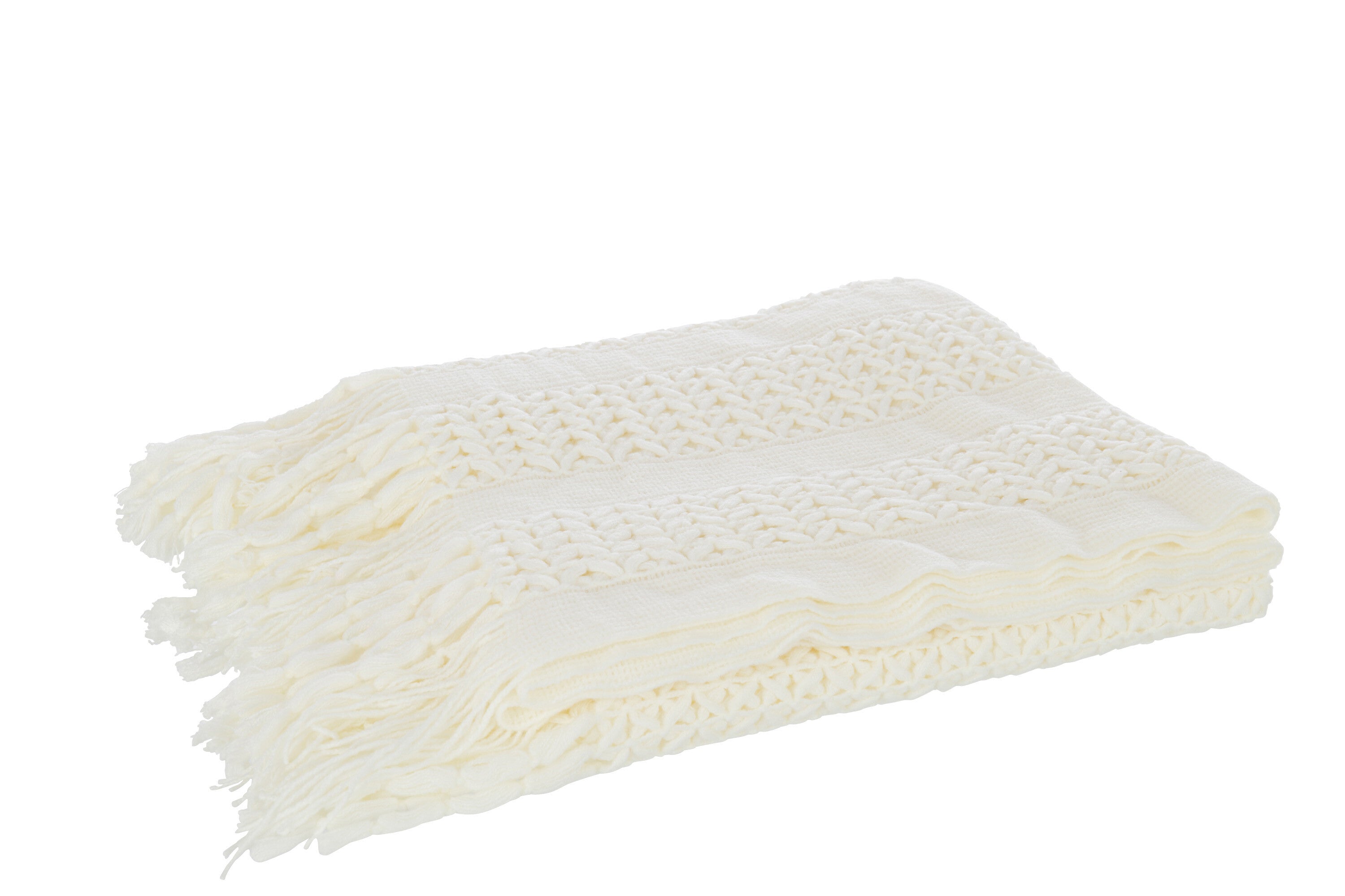 Geruit Gebreid Acryl Wit