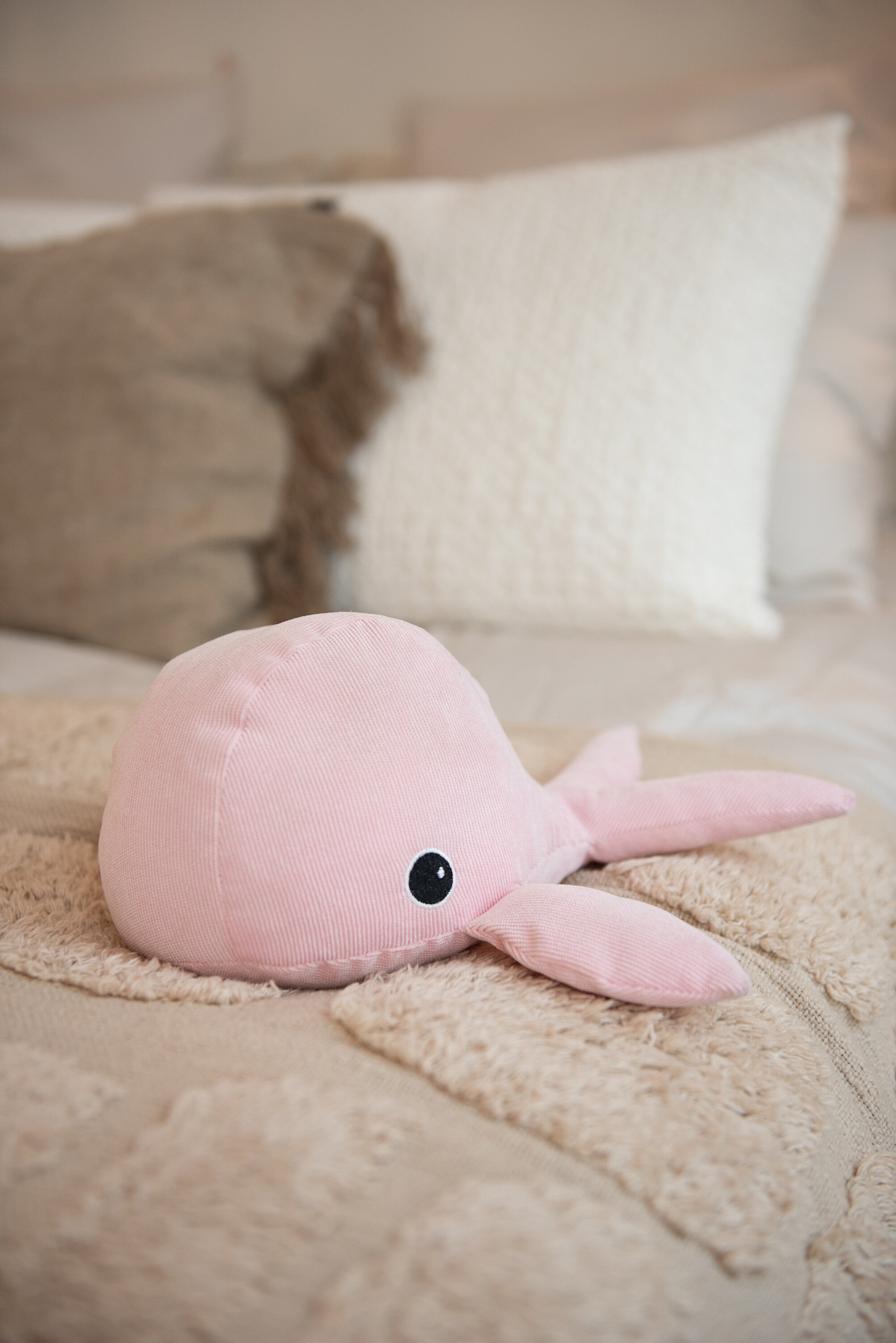 J-Line Deurstopper Walvis Textiel Roze