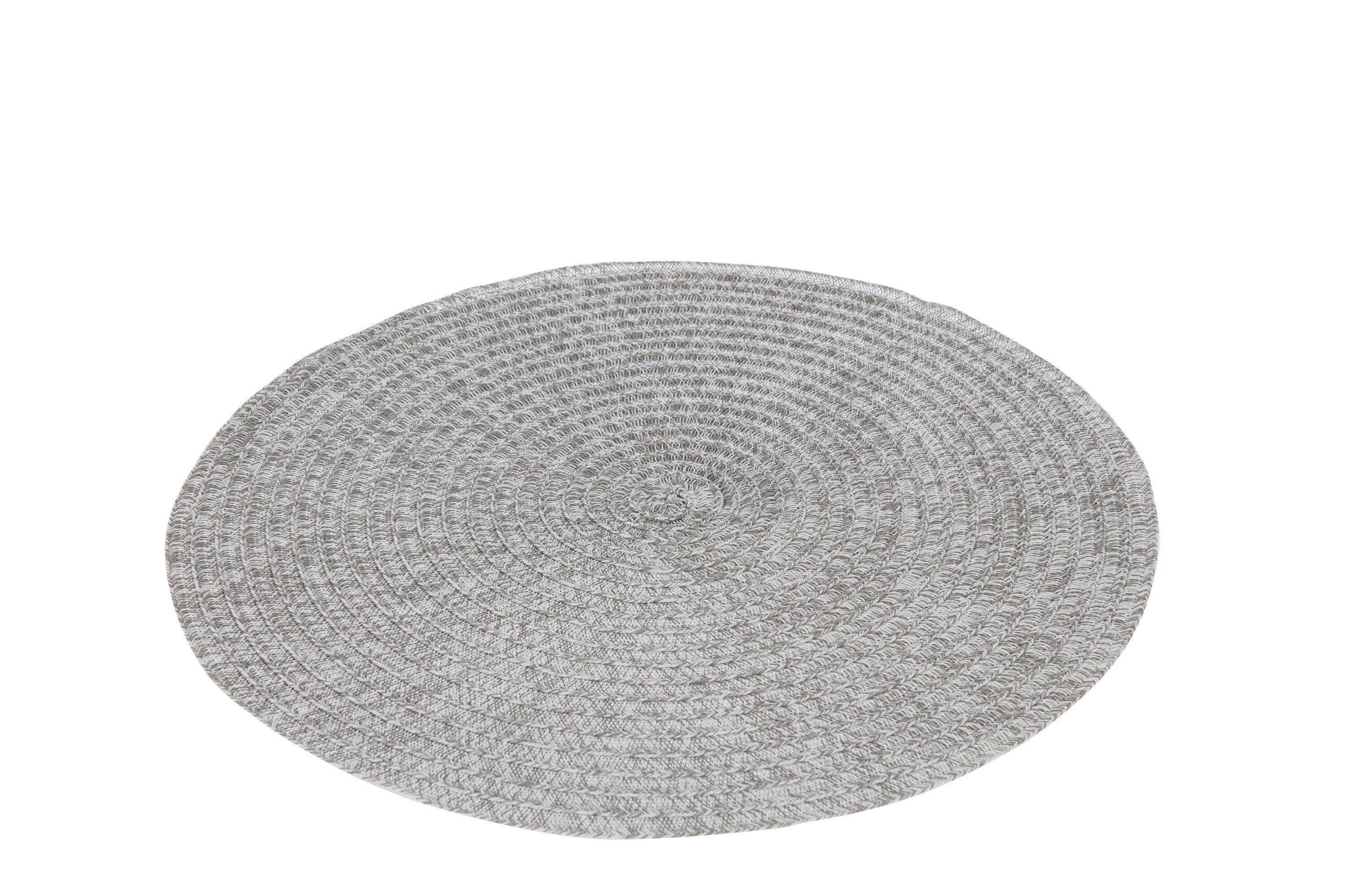 J-Line Rond Gevlochten placemat - kunststof - grijs