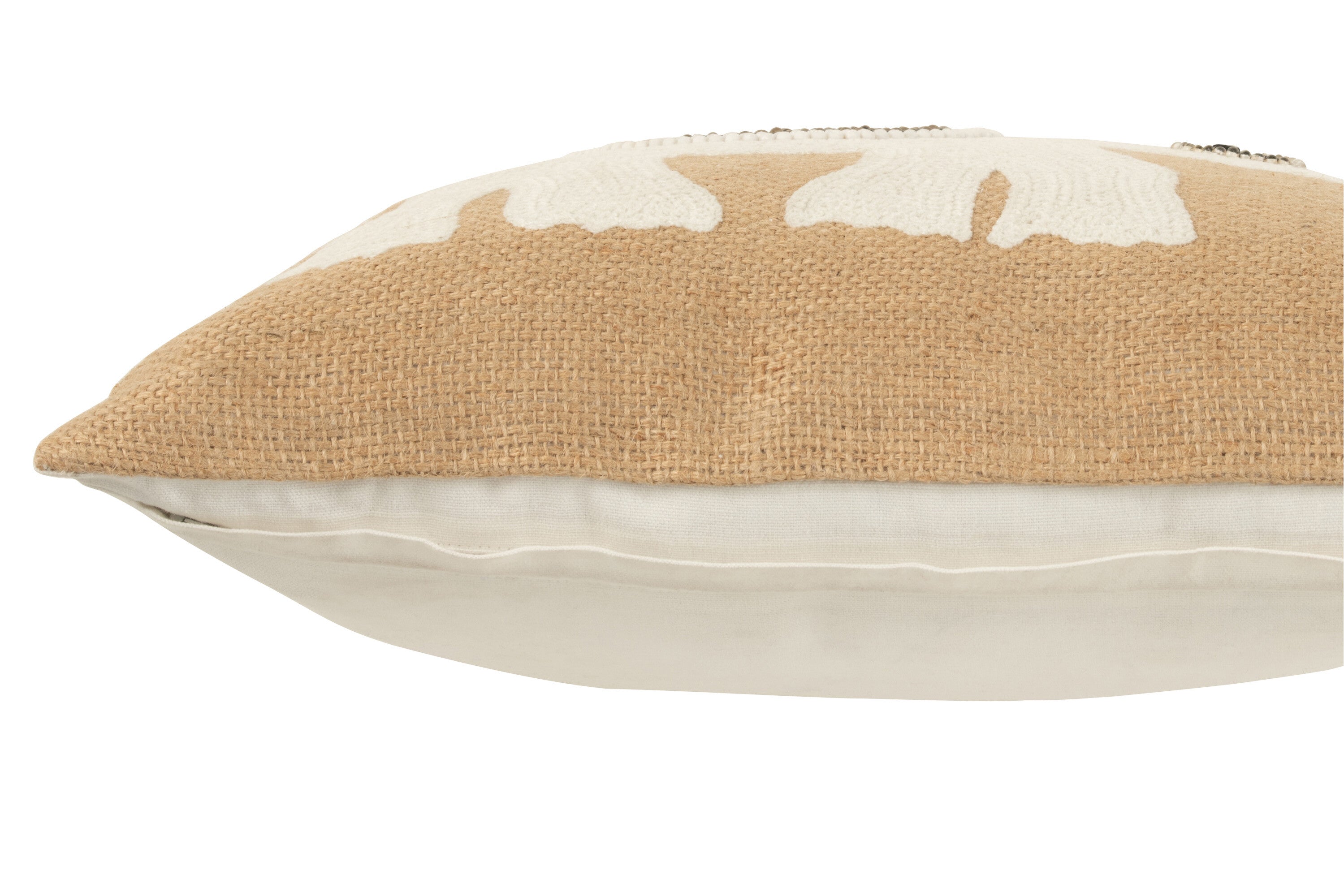J-Line kussen Olifant - textiel - naturel/wit - small