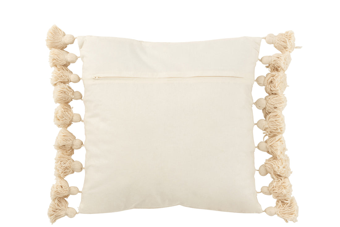 J-Line kussen Kwastje - katoen - beige