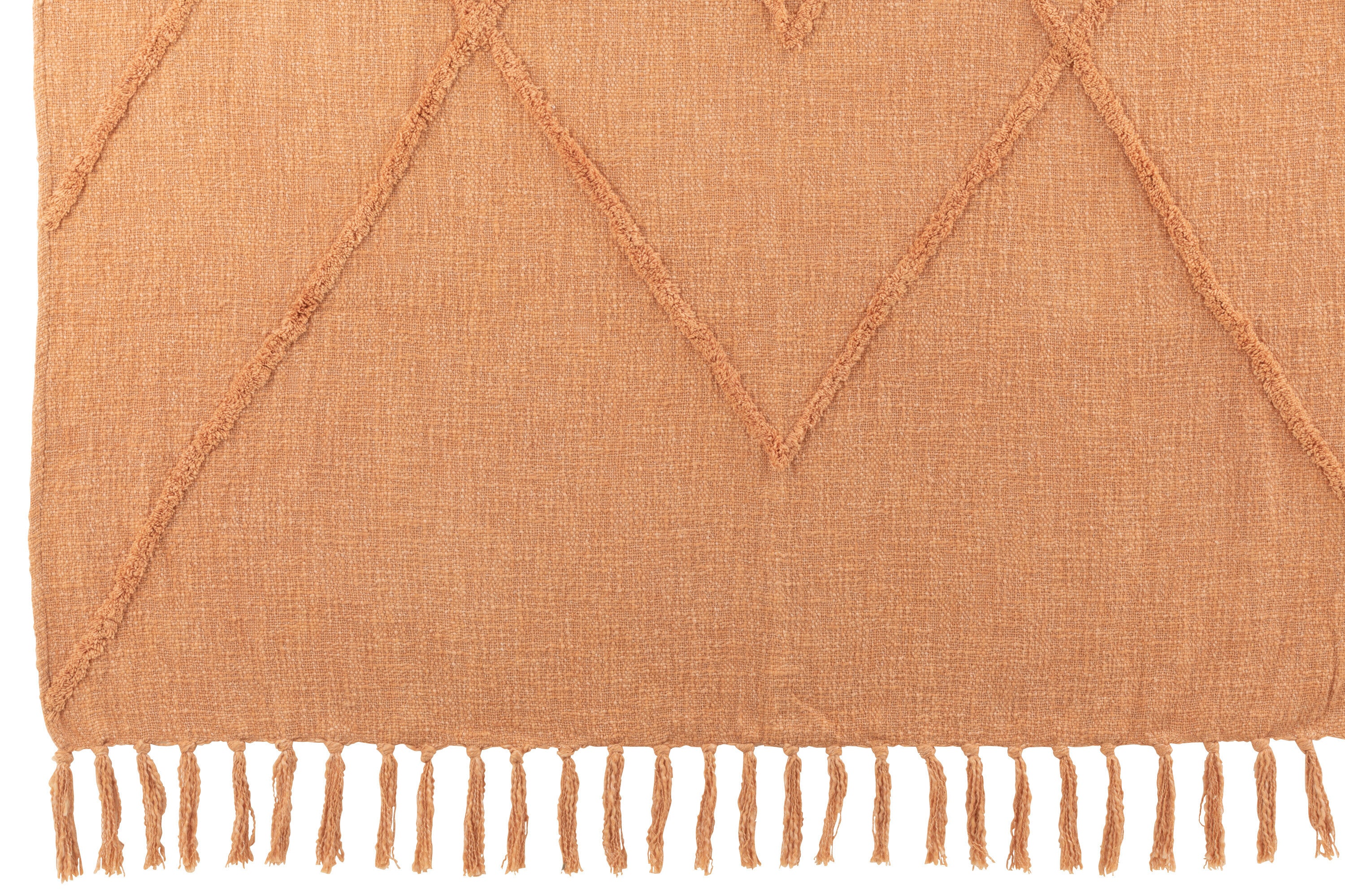 J-Line Plaid - katoen - zalm - 190 x 56 cm