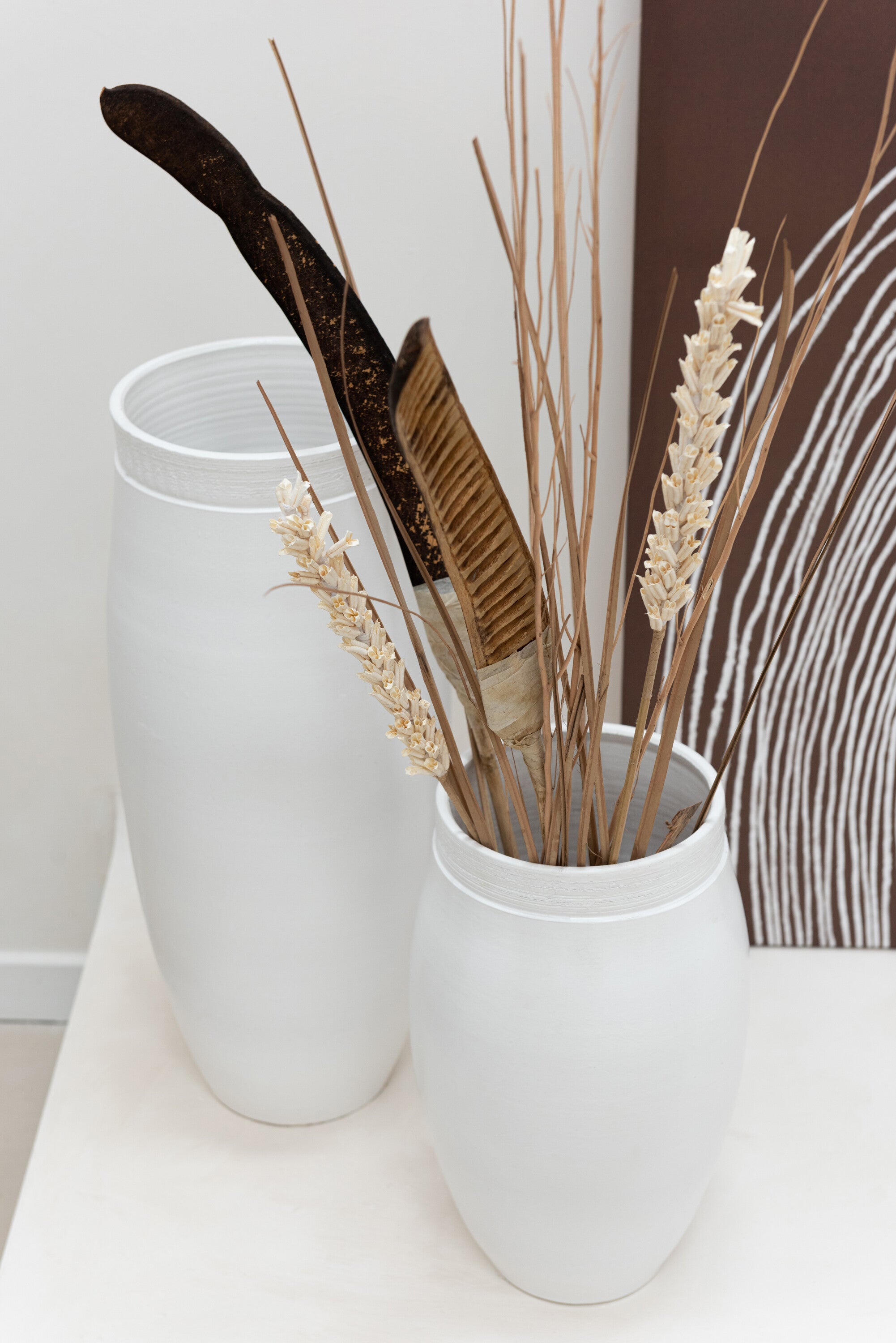 J-Line Vaas Gio Keramiek Wit Small - 37.00 cm hoog