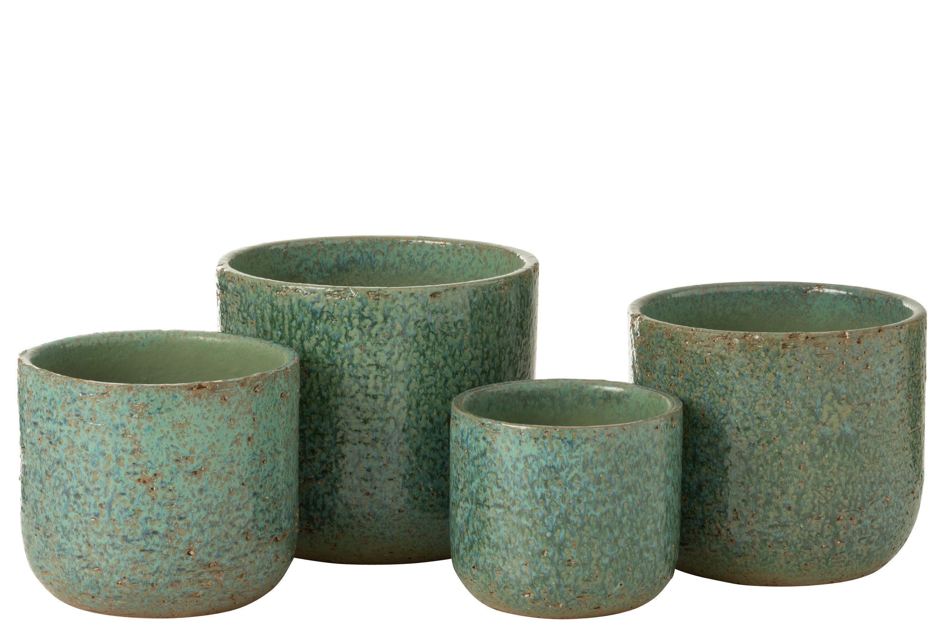 J-Line Bloempot Leo Keramiek Groen Xlarge