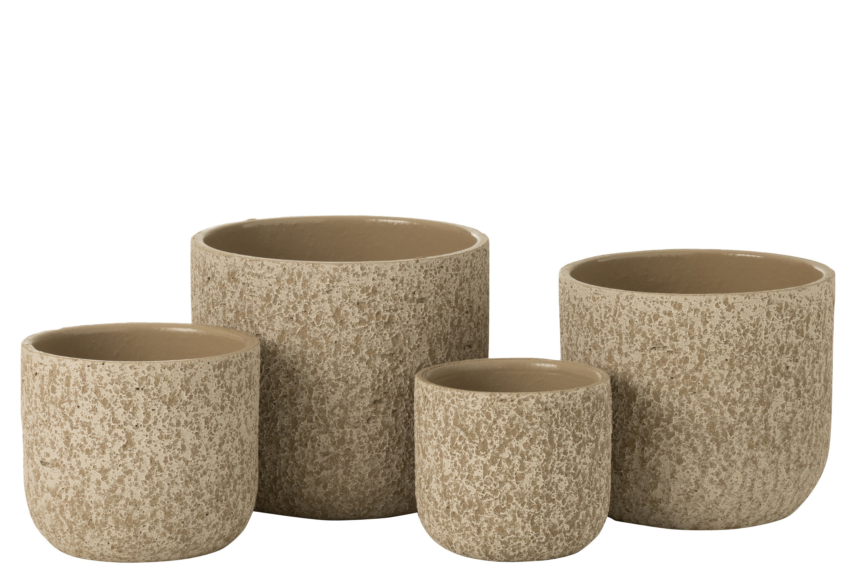 J-Line Bloempot Ruw Keramiek Beige X-Large