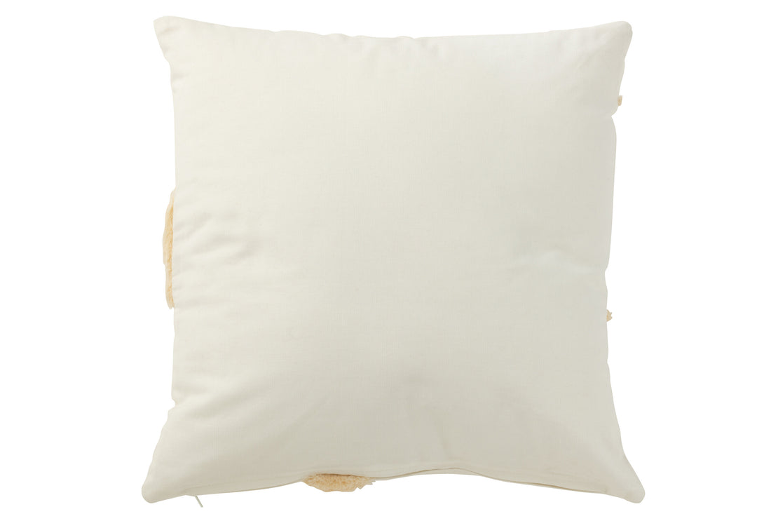 J-Line Kussen Cirkel Textiel Wit/Beige