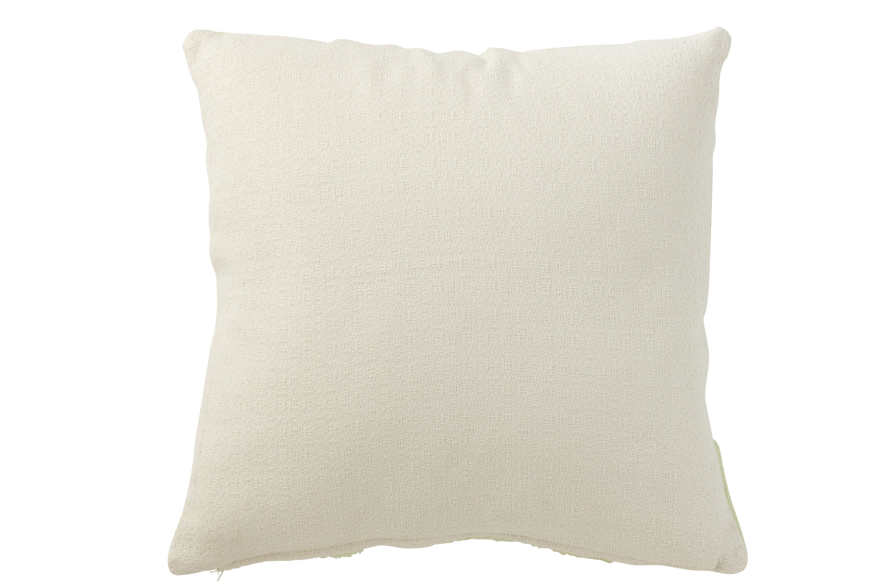 J-Line Kussen Geo Textiel Wit/Muntgroen