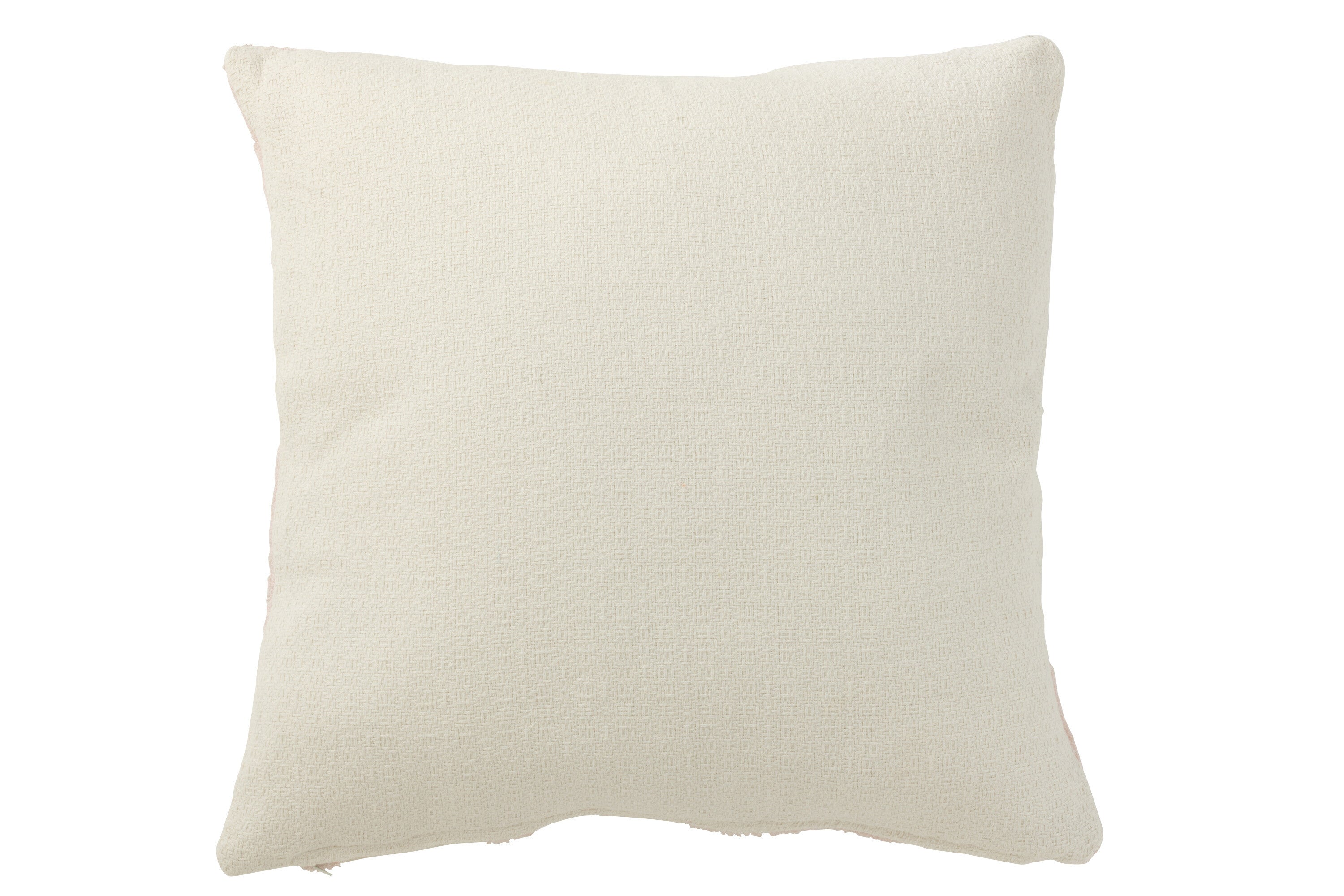 J-Line Kussen Geo Textiel Wit/Lichtroze