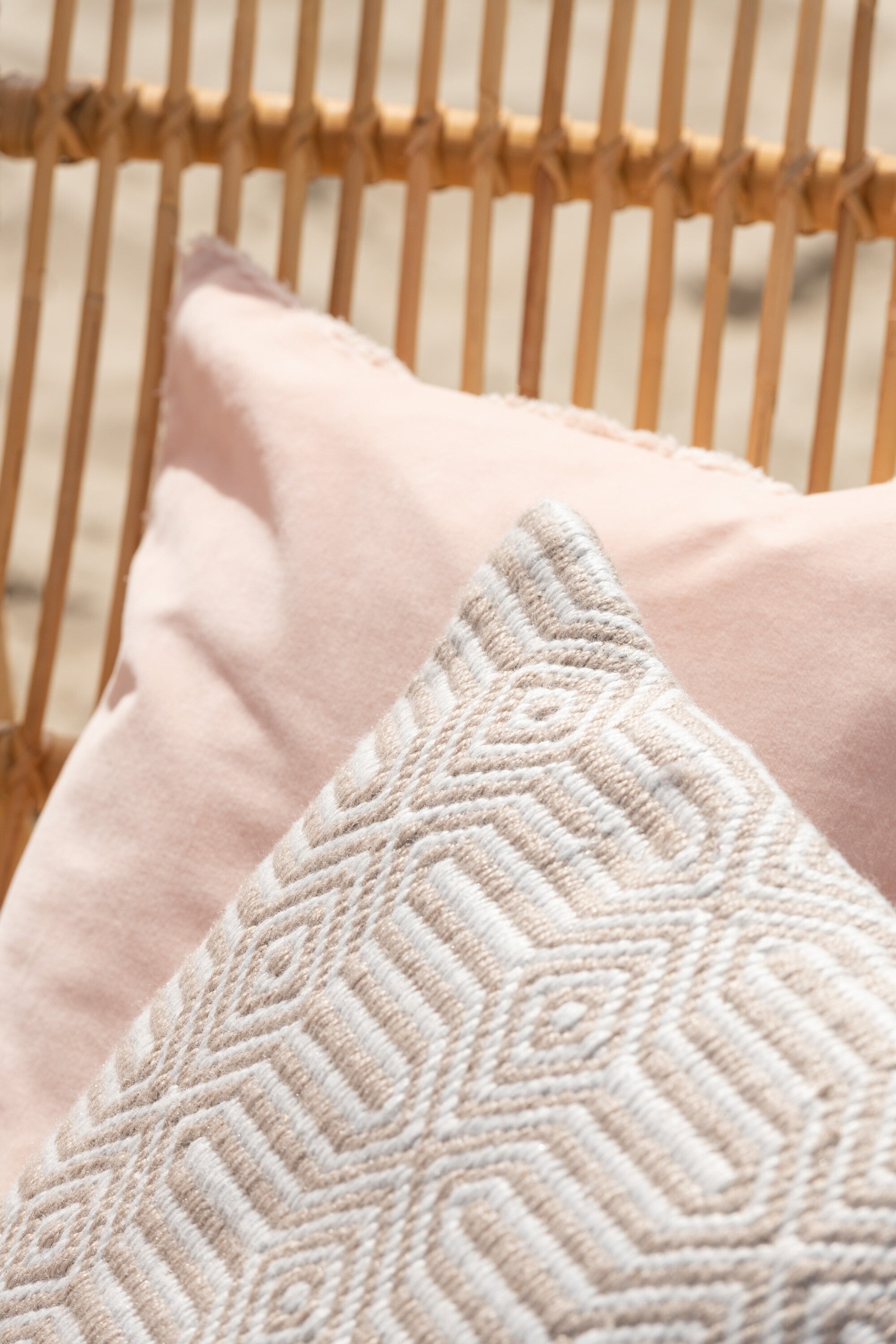 J-Line Kussen Ibiza Polyester Naurel/Wit (kopie)