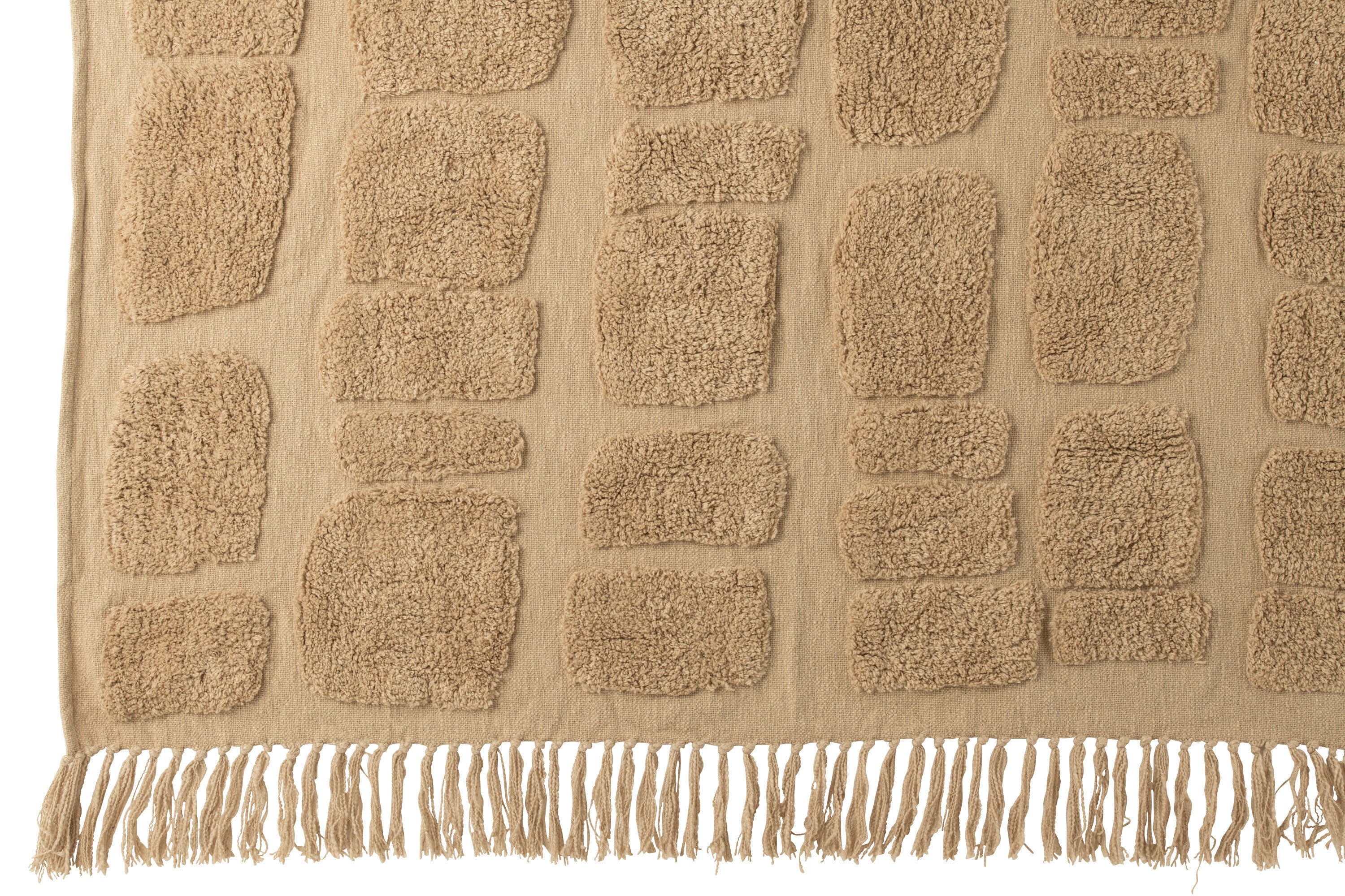 J-Line Plaid Sidney - polyester - beige - 192 x 123 cm