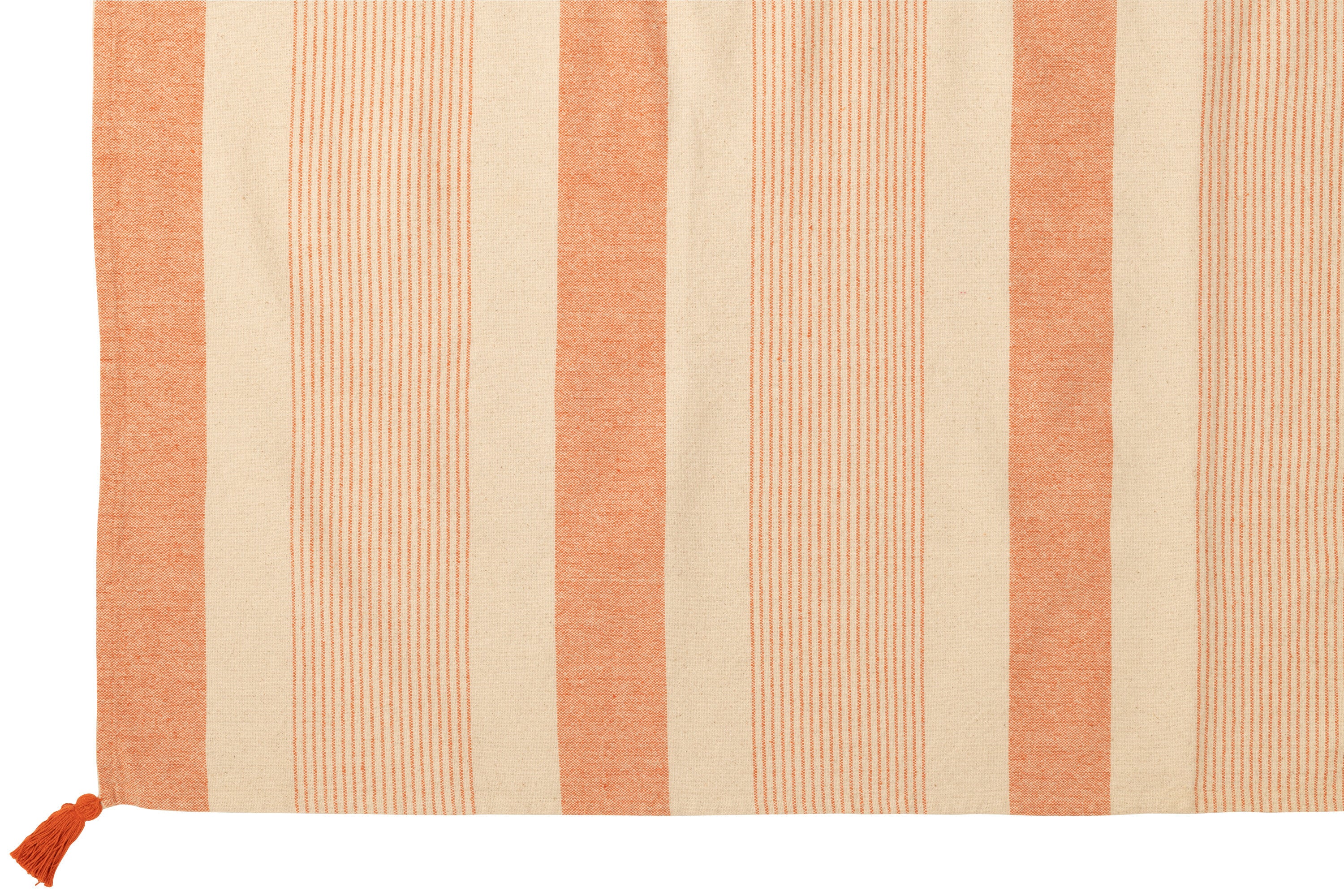 J-Line Plaid -katoen - beige/ oranje - 130 x 180 cm