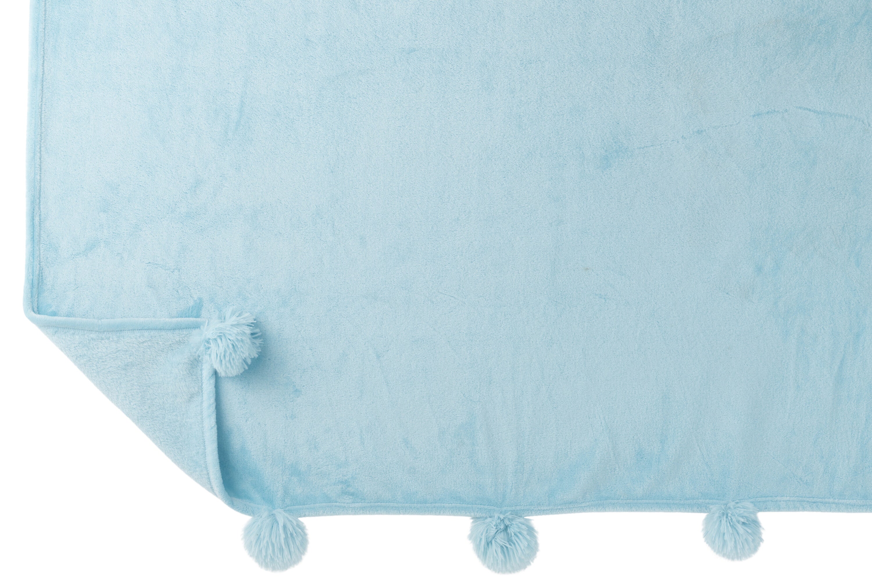 J-Line Plaid Pompom - polyester - oranje - 170 x 130 cm