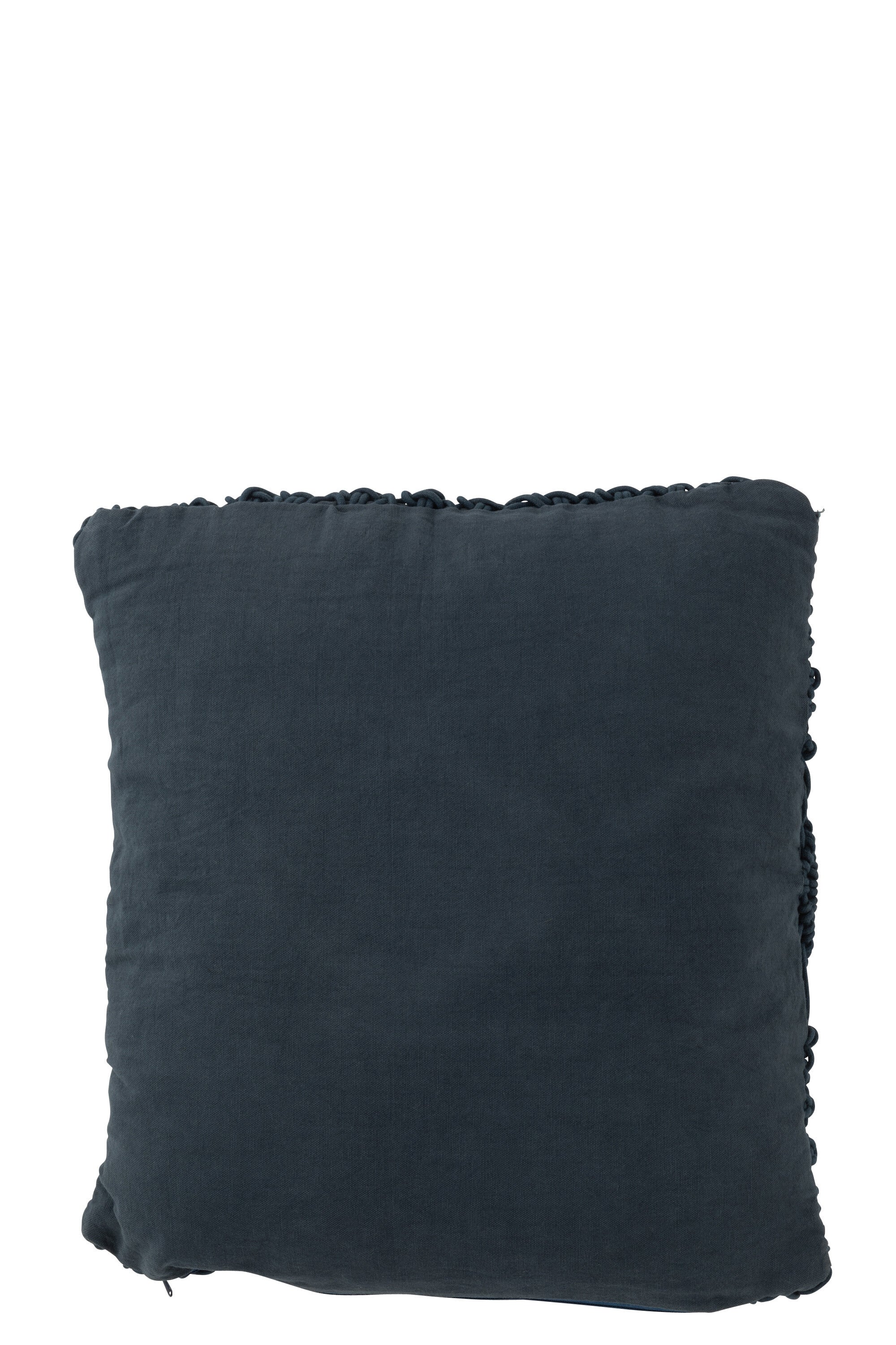 J-Line Kussen Macrame Vierkant Katoen Blauw
