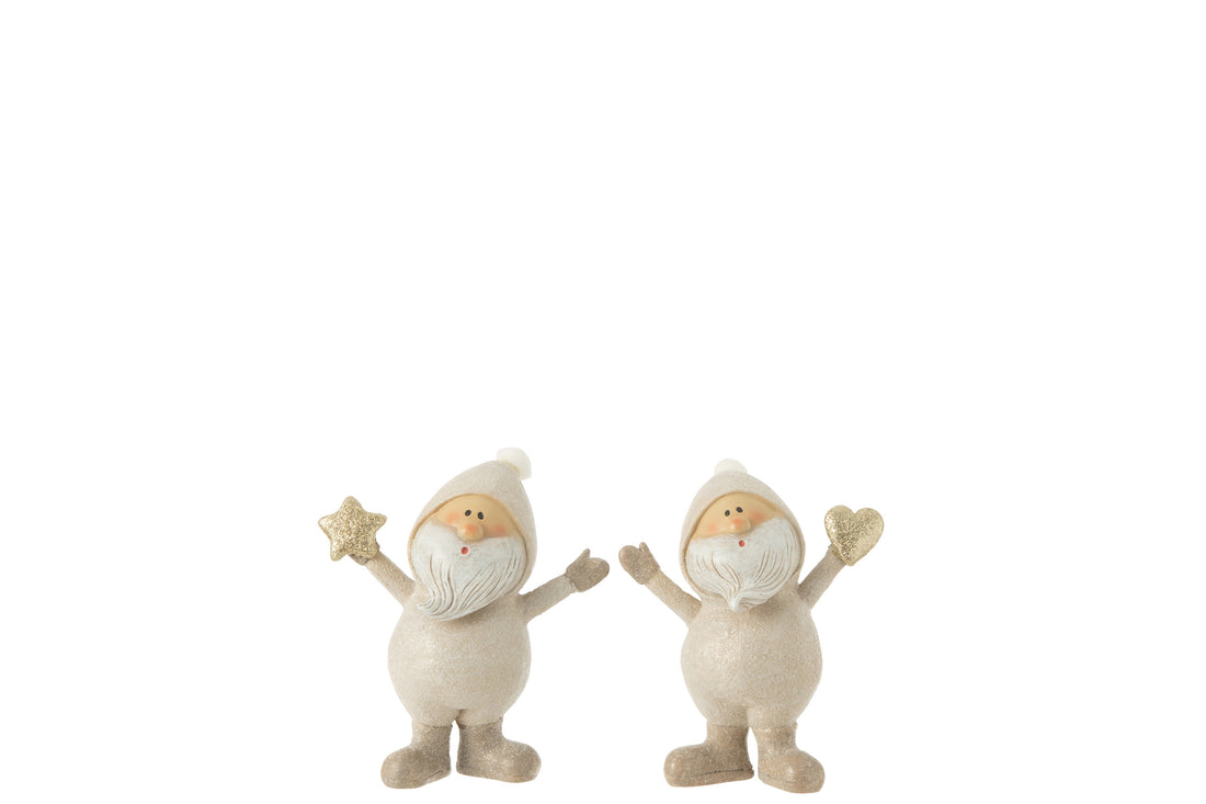 Santas Ster Hart Poly Grijs Klein Assortiment Van 2