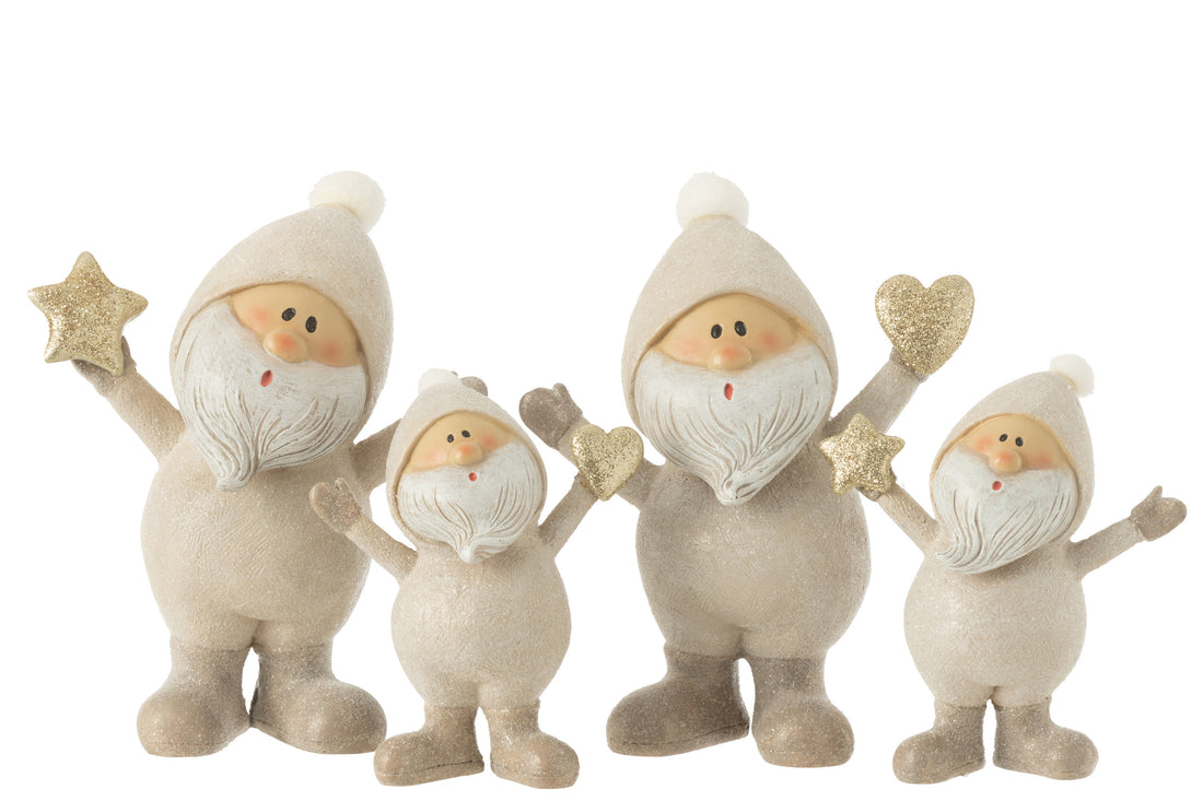 Santas Ster Hart Poly Grijs Groot Assortiment Van 2