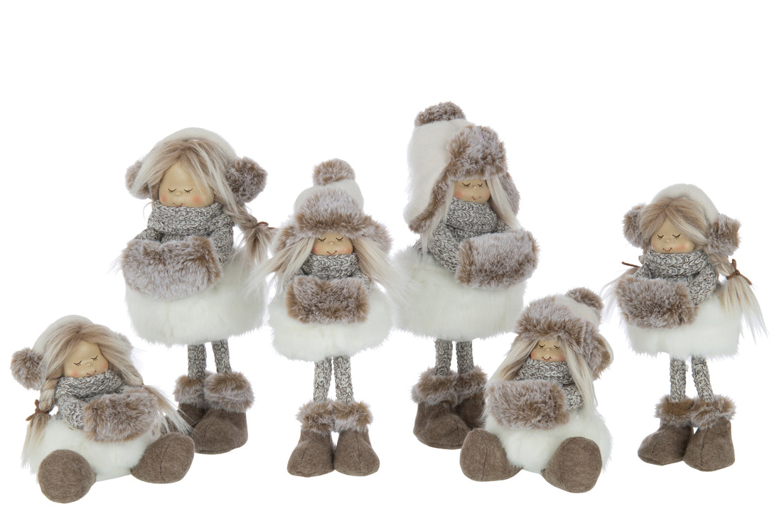 Meisjes Staande Hoed Bont Polyester Wit/Bruin Groot Assortiment Van 2