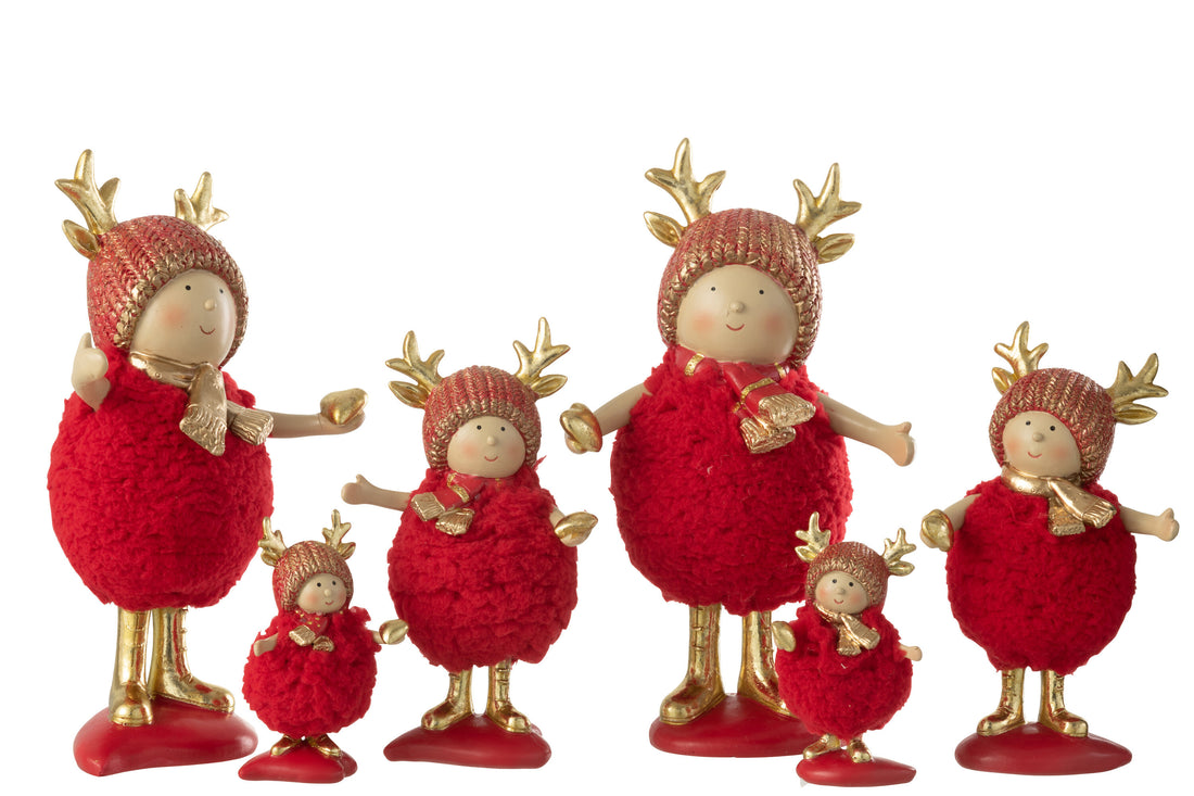Kinder Geweien Hars Rood/Goud Groot Assortiment Van 2