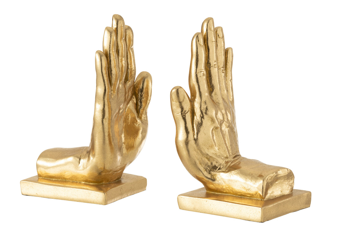 S/2 Boeksteun Handen Poly Goud